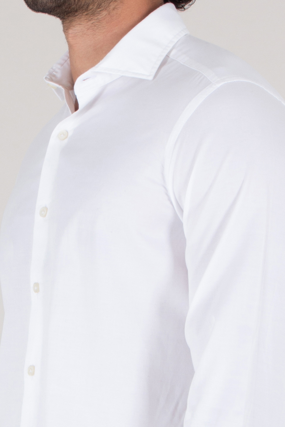 SONRISA Regular Fit Shark Collar Lyocell Cotton Shirt
