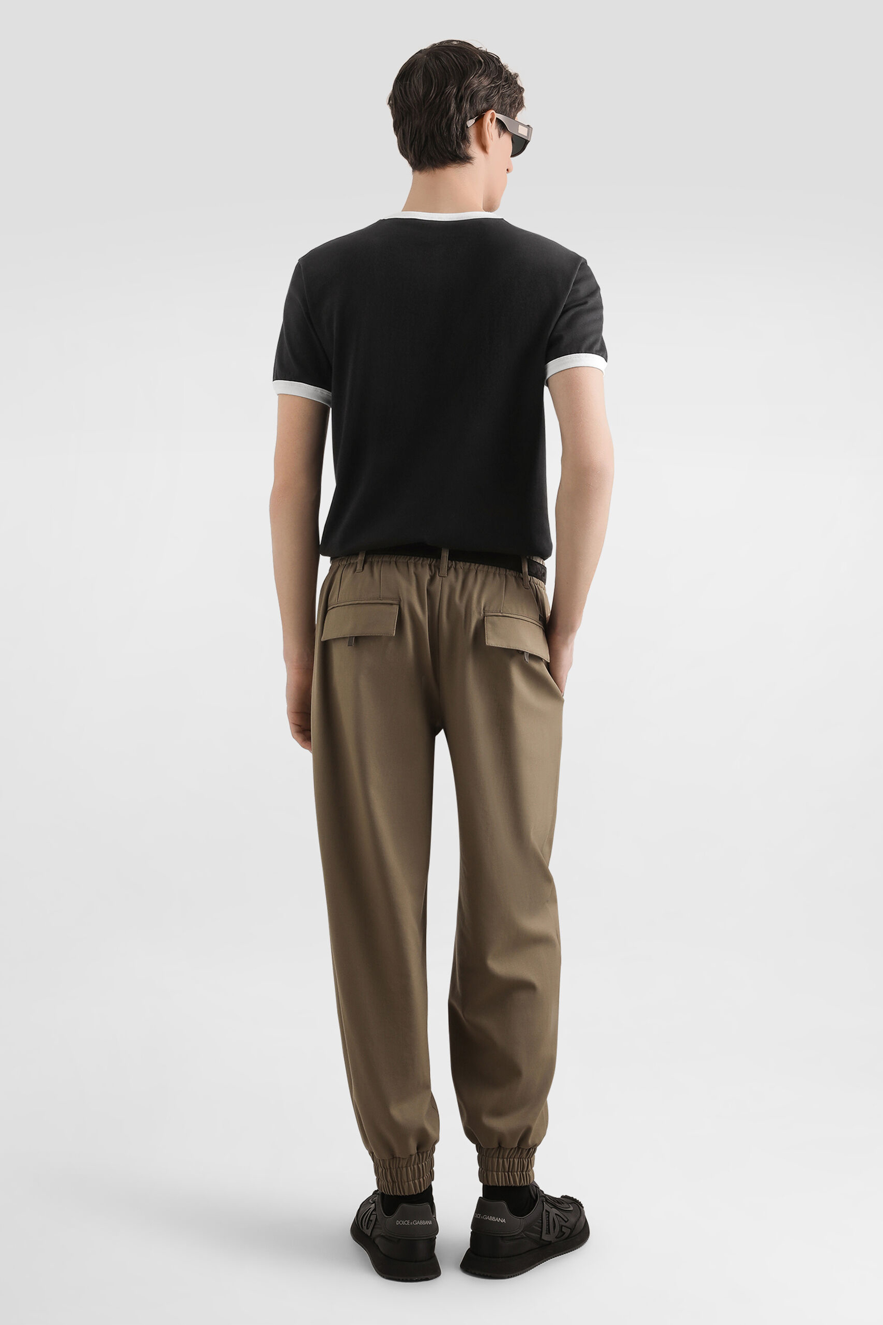 DOLCE & GABBANA Classic Fit Flock Print Cotton Jersey T-Shirt Hosen, Erwachsener, Männlich, Mann, Person