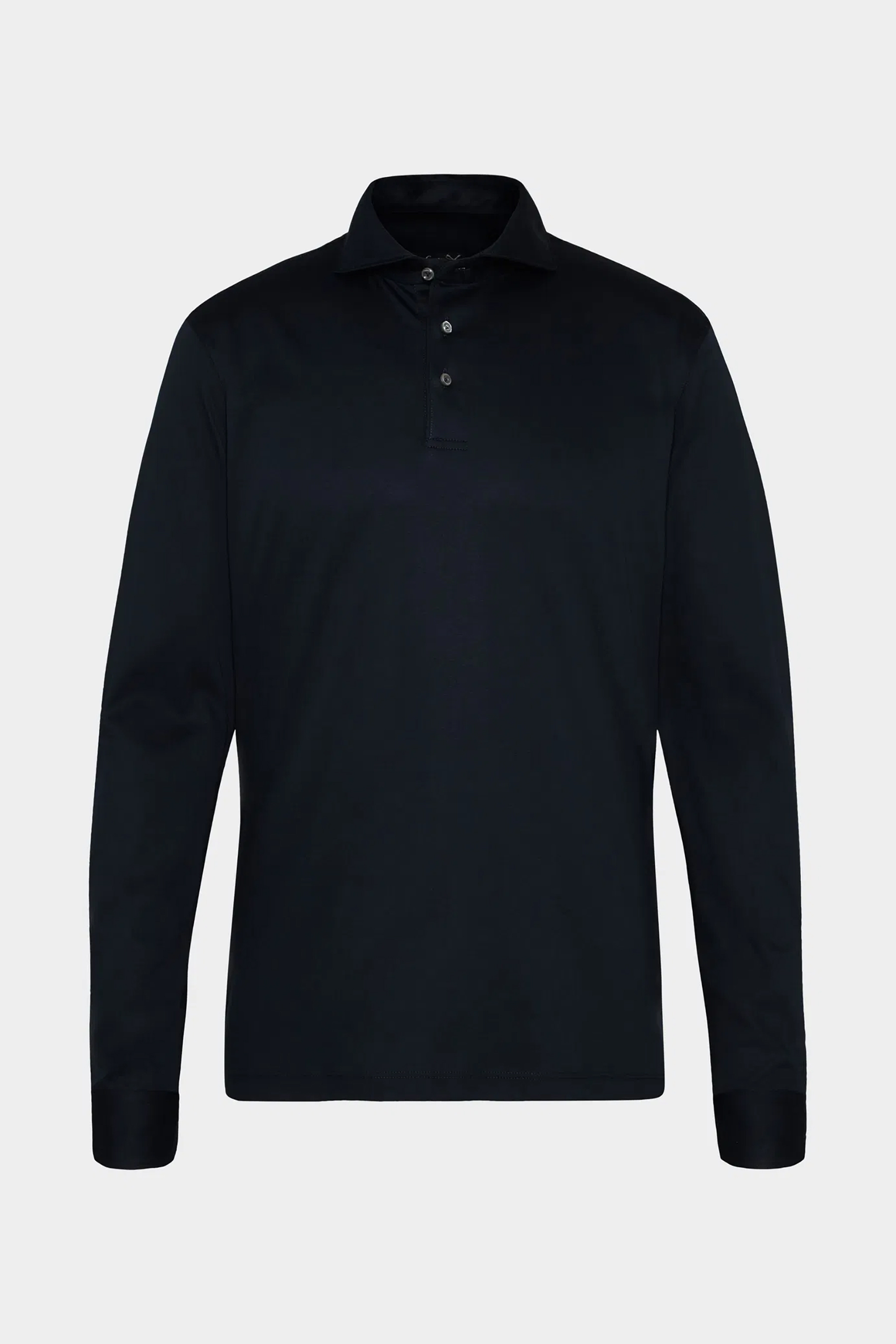 VAN LAACK Casual Fit Swiss Cotton Jersey Long-Sleeve Polo Shirt Peso-L Bekleidung, Langarm, Ärmel, Mantel, Fleece