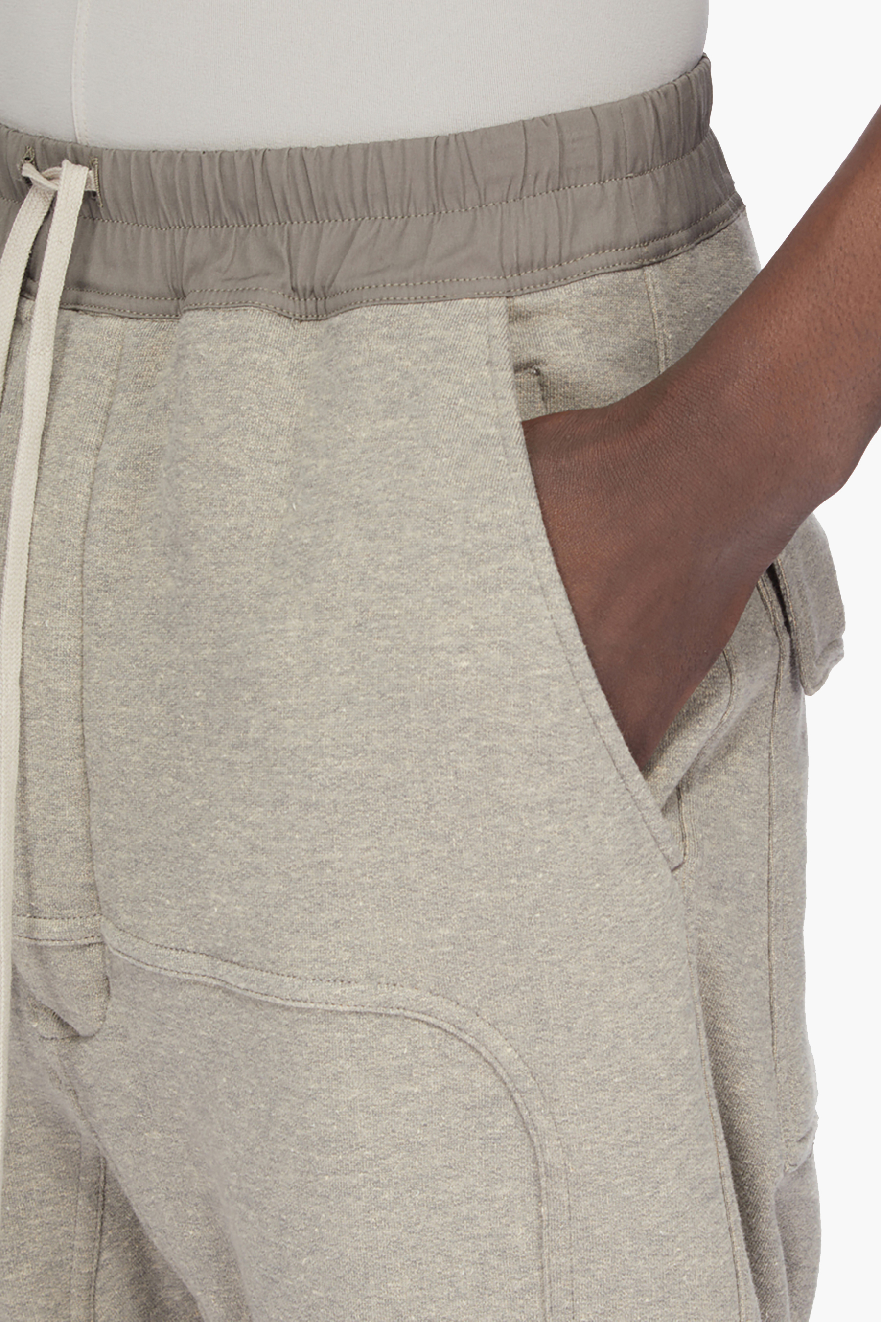 RICK OWENS DRKSHDW Relaxed Fit Organic Cotton Blend Felpa Jersey Prisoner Drawstring Sweatpants Bekleidung, Kurze Hosen, Leinen, Hosen, Mantel