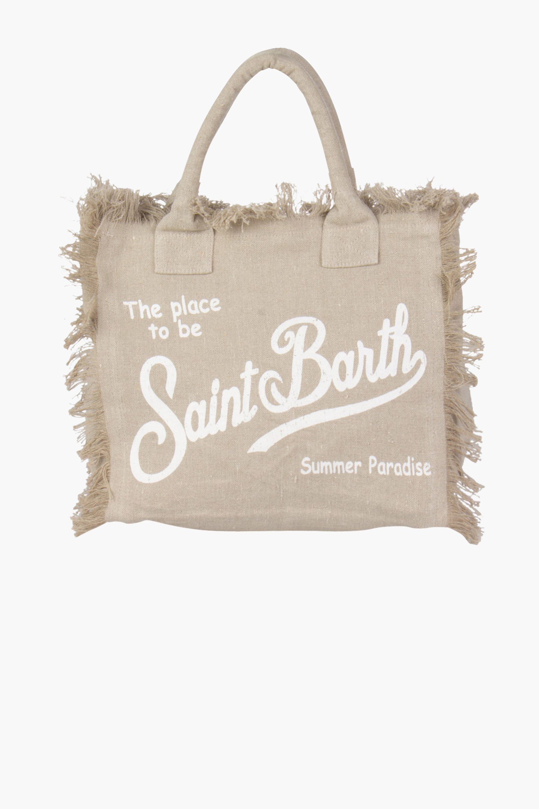 MC 2 SAINT BARTH Printed Linen Canvas Shopper Vanity