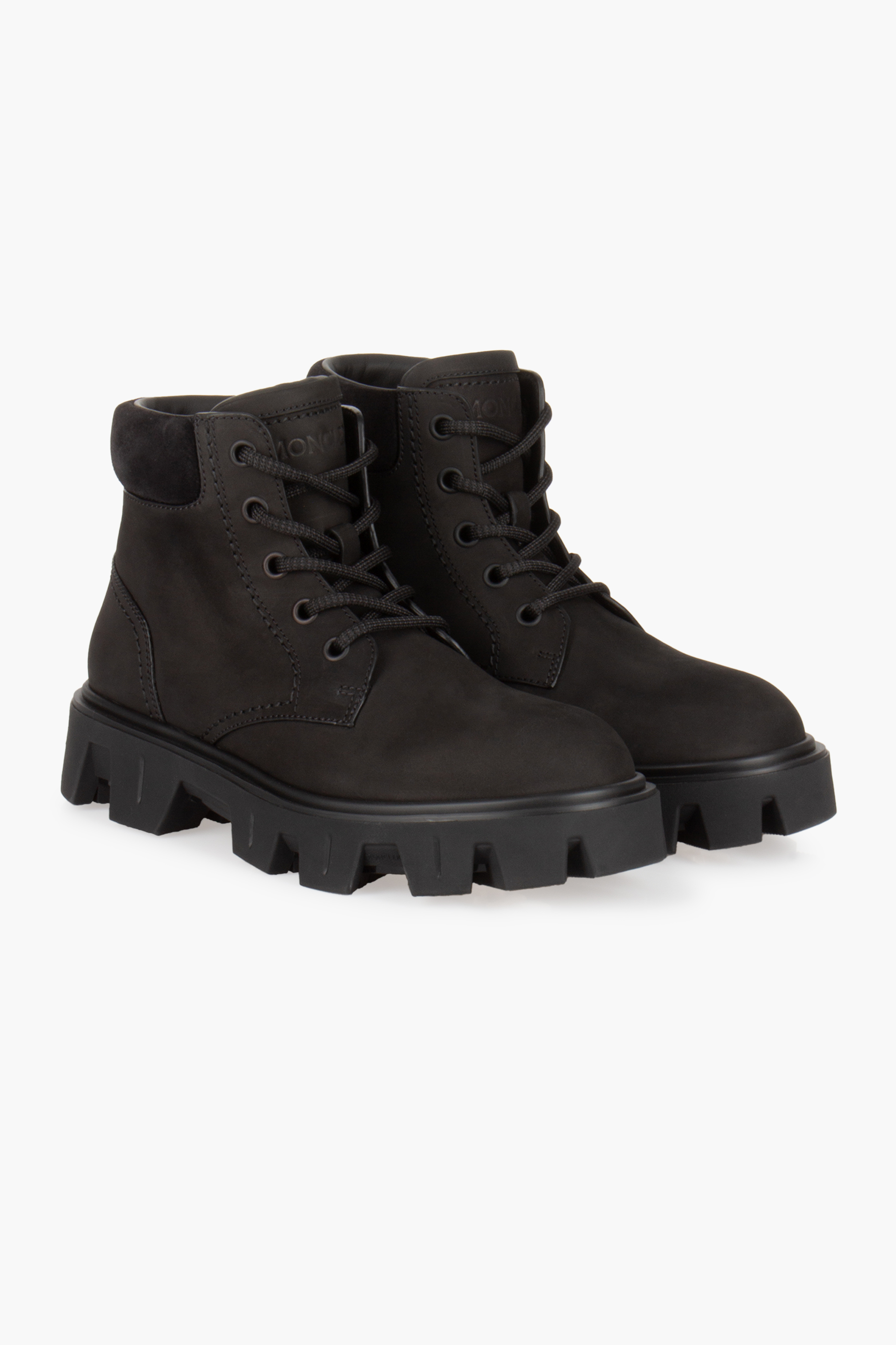 MONCLER Nubuck & Suede Lace-Up Boots Peak City Bekleidung, Schuhwerk, Schuh, Sneaker