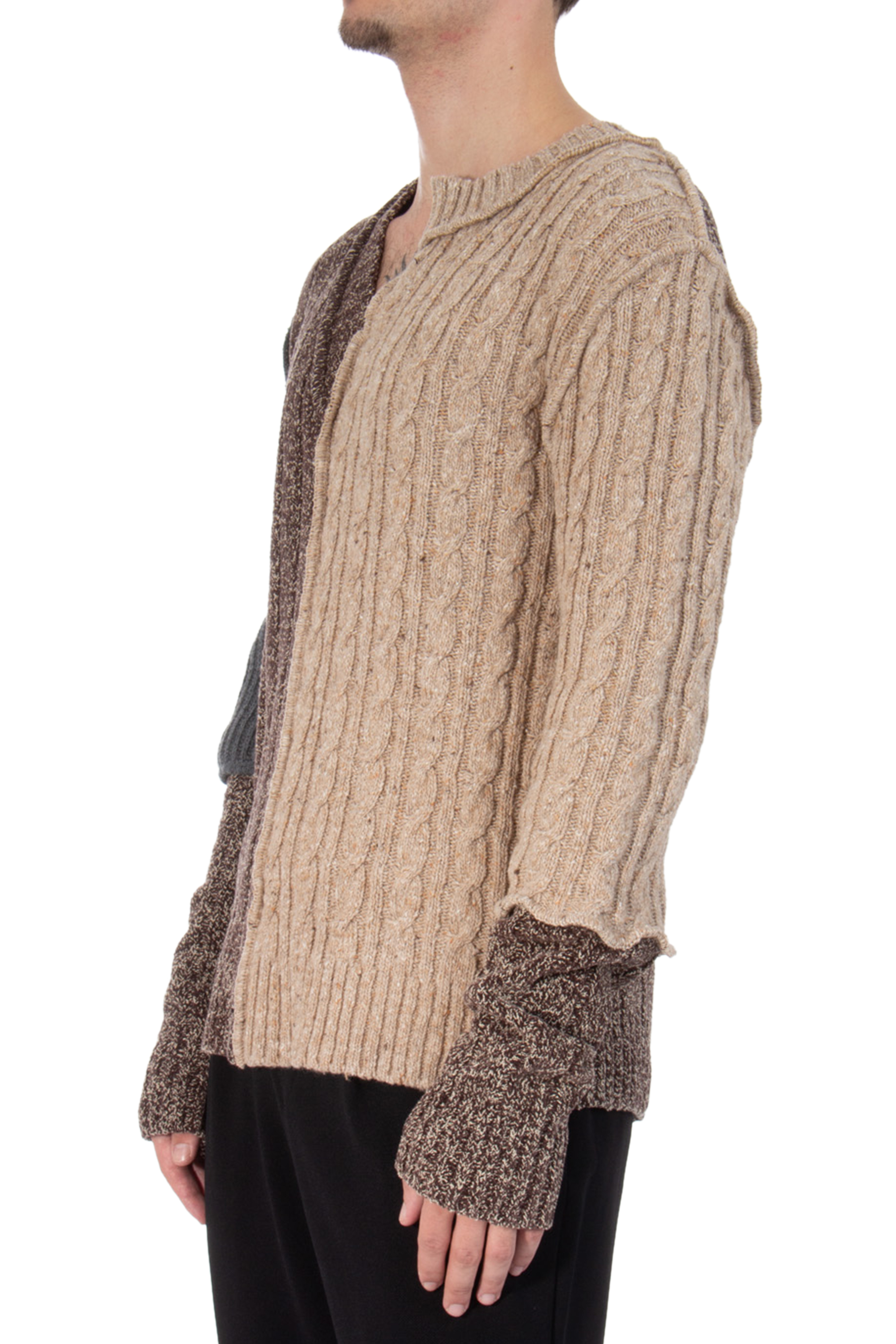 DOLCE & GABBANA Patchwok Wool Knit Sweater 