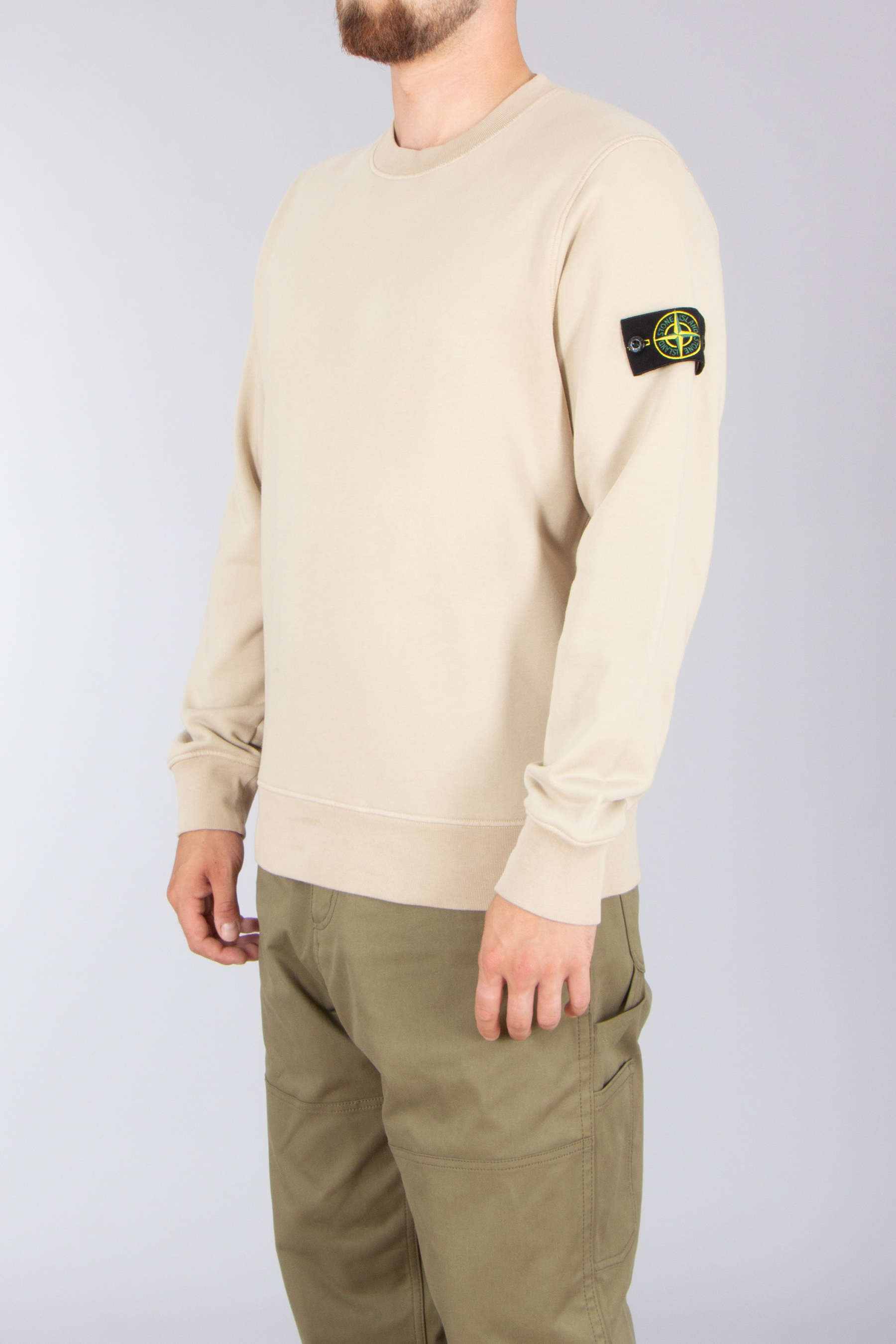 STONE ISLAND Regular Fit Organic Cotton Fleece Sweatshirt Langarm, Ärmel, Strickwaren, Pullover, Sweatshirt