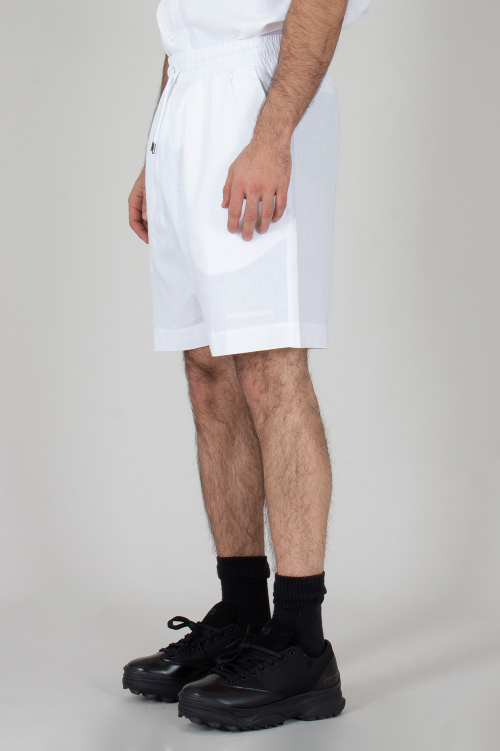 EMPORIO ARMANI Relaxed Fit Linen Blend Bermuda Shorts