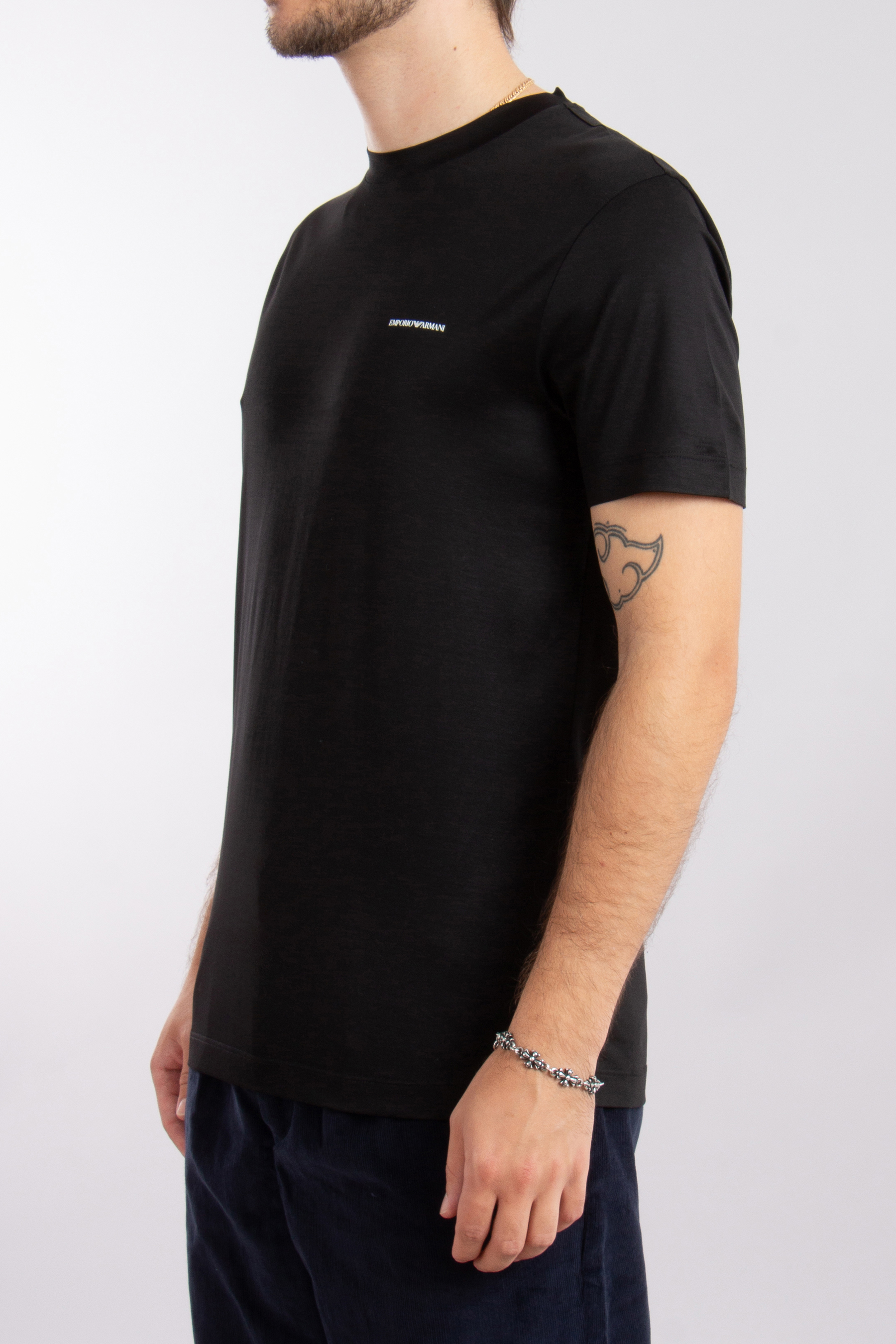 EMPORIO ARMANI Regular Fit Lyocell-Cotton Jersey T-Shirt