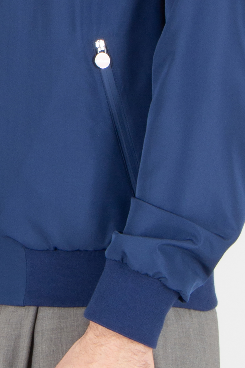 KITON Regular Fit Technical Fabric Bomber Jacket