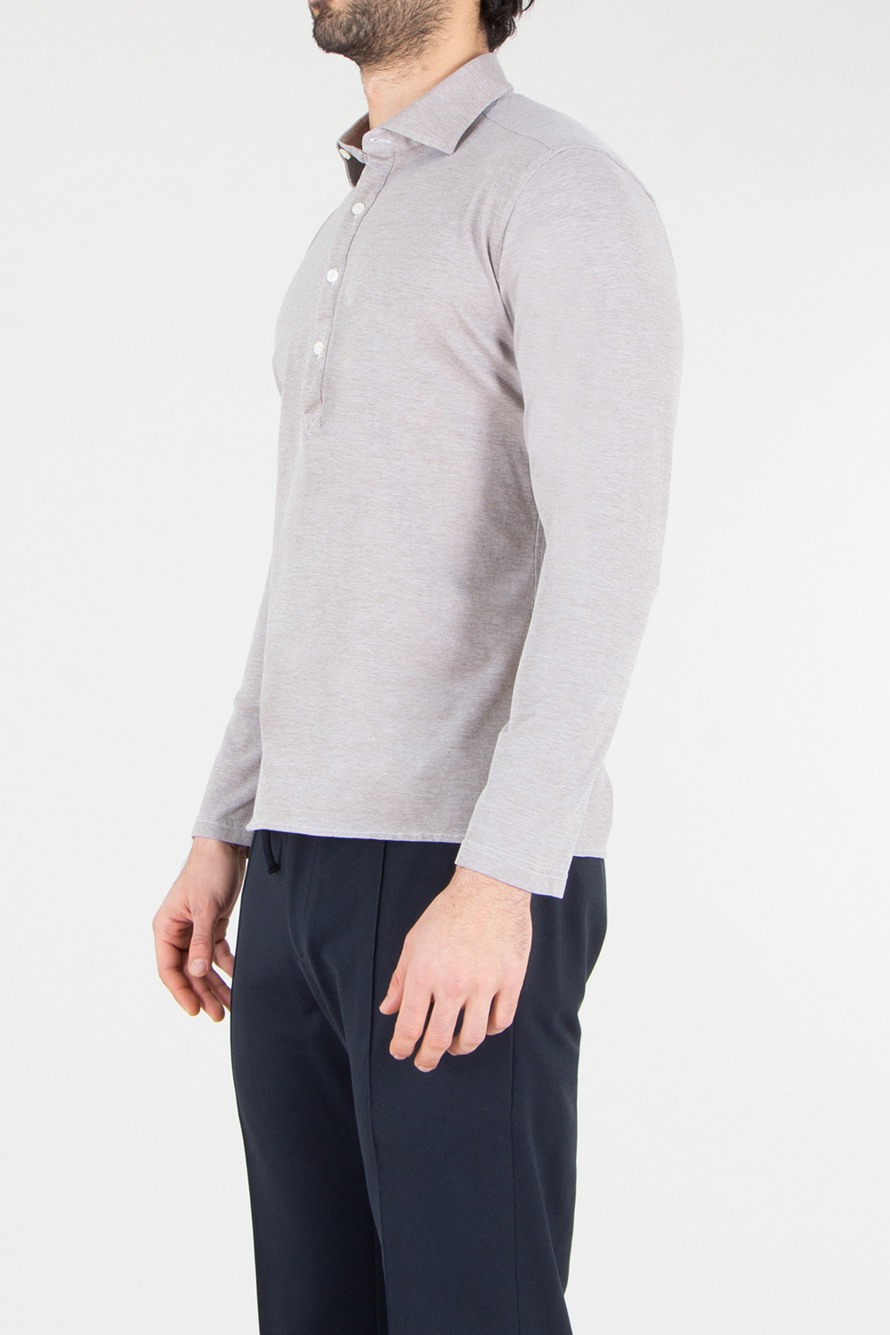 SONRISA Regular Fit Cotton Piqué Half Button Shirt