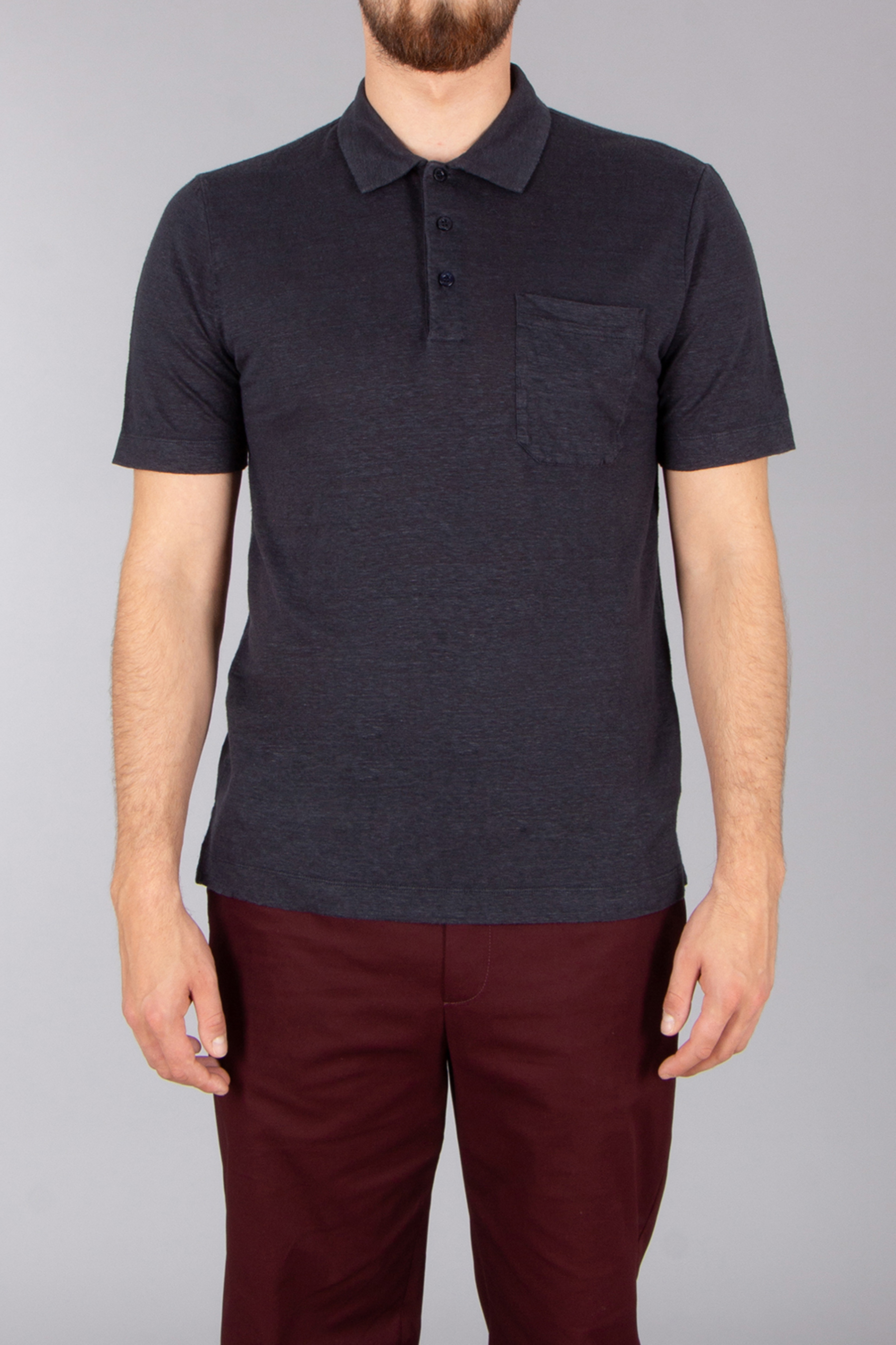CANALI Regular Fit Linen Polo Shirt
