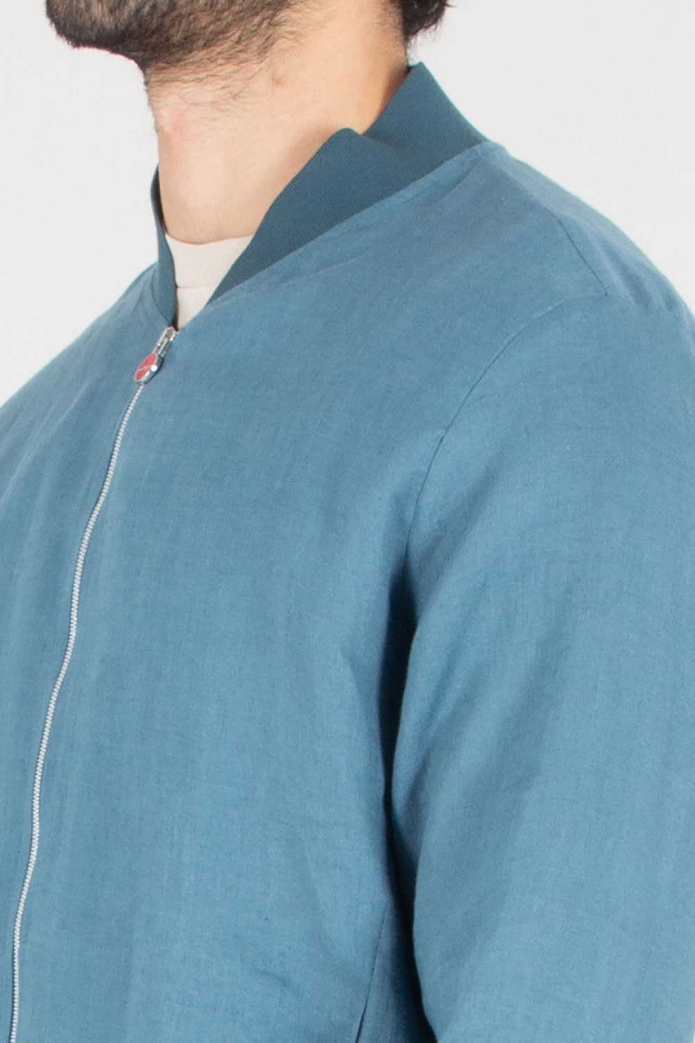 KITON Regular Fit Linen Bomber Jacket