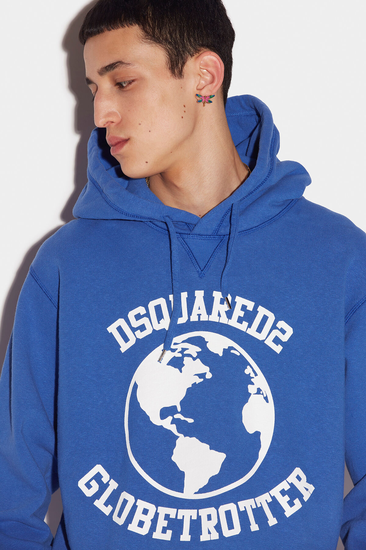 DSQUARED2 Globetrotter Print Cotton Jersey Hoodie