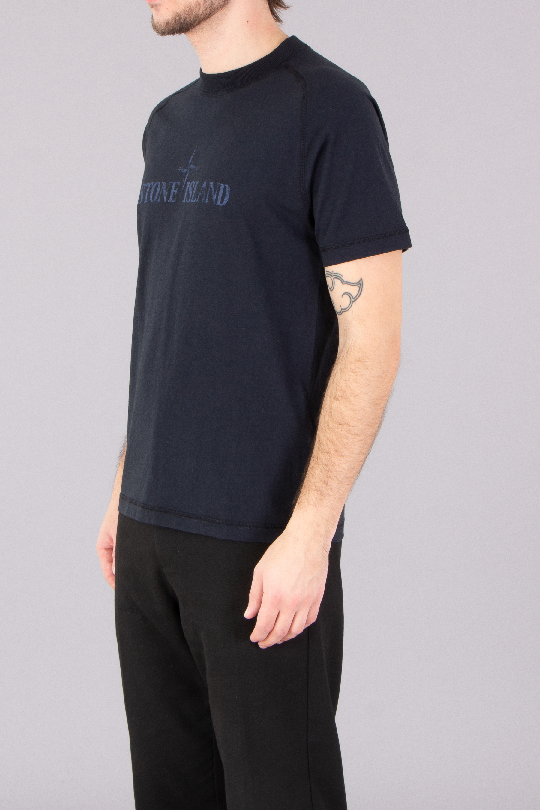 STONE ISLAND Institutional Two Print Organic Cotton Jersey T-Shirt STONE ISLAND Institutional Two Print Organic Cotton Jersey T-Shirt