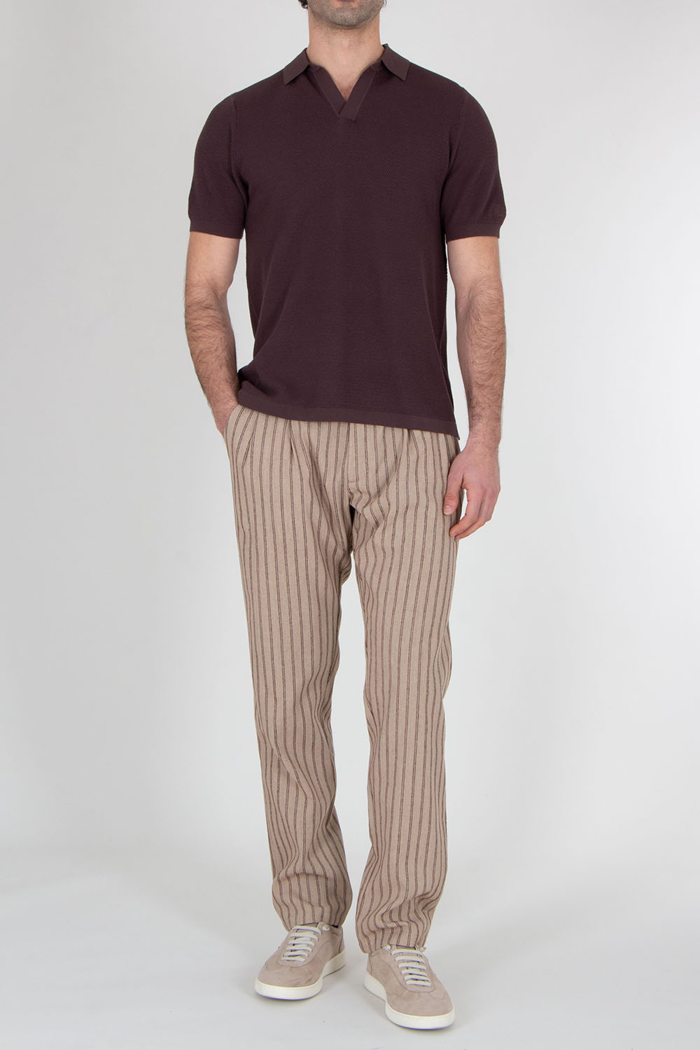 MC 2 SAINT BARTH Knitted Mesh Cotton Polo Shirt