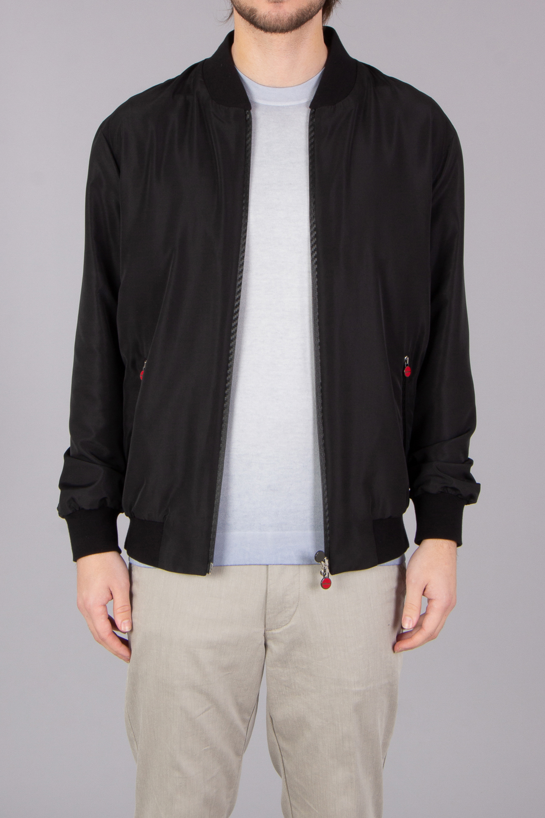 KITON Regular Fit Technical Fabric Bomber Jacket KITON Regular Fit Technical Fabric Bomber Jacket