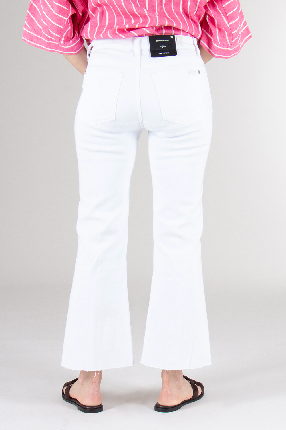 7 FOR ALL MANKIND Cropped Flared Cotton mix Denim Jeans Dojo