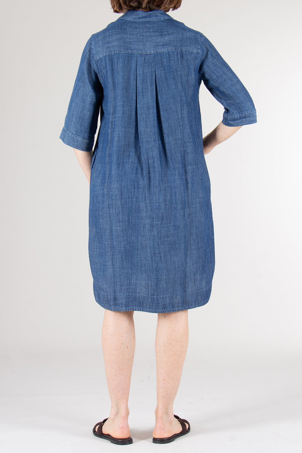 0039 ITALY Relaxed Fit Linen Blend Dress Derry