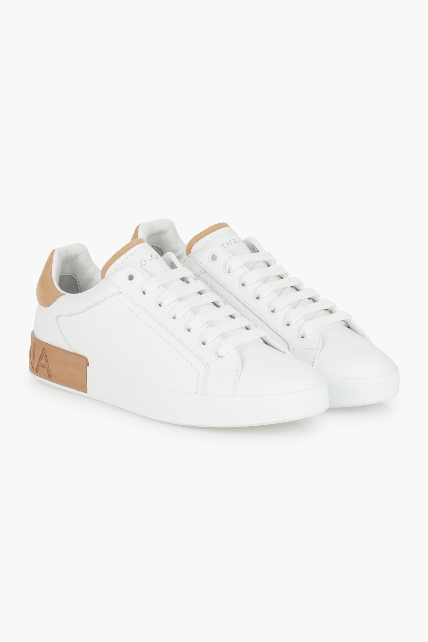 DOLCE & GABBANA Leather Sneakers Portofino Bekleidung, Schuhwerk, Schuh, Sneaker