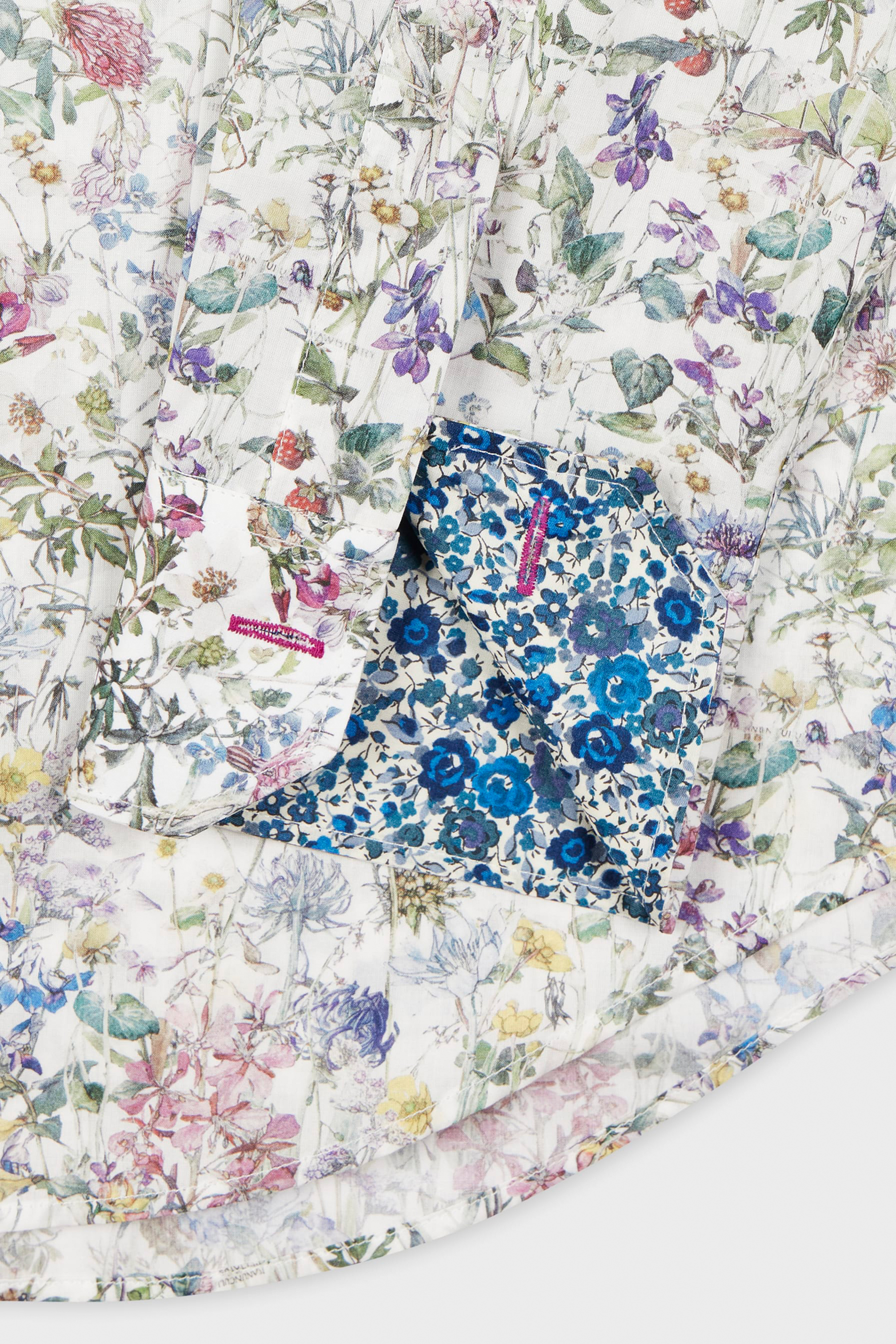 PAUL SMITH Tailored Fit Liberty Floral Print Organically Grown Cotton Shirt Kleid, Muster, Dekoration für Zuhause, Steppdecke, Formelle Kleidung