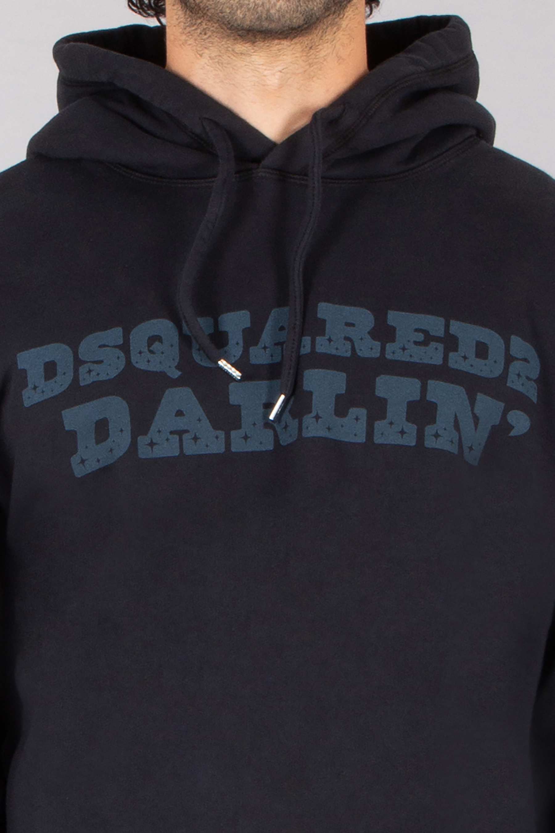 DSQUARED2 Relax Fit Printed Brushed Cotton Fleece Hoodie Strickwaren, Pullover, Sweatshirt, Kapuzenpulli, Kapuze