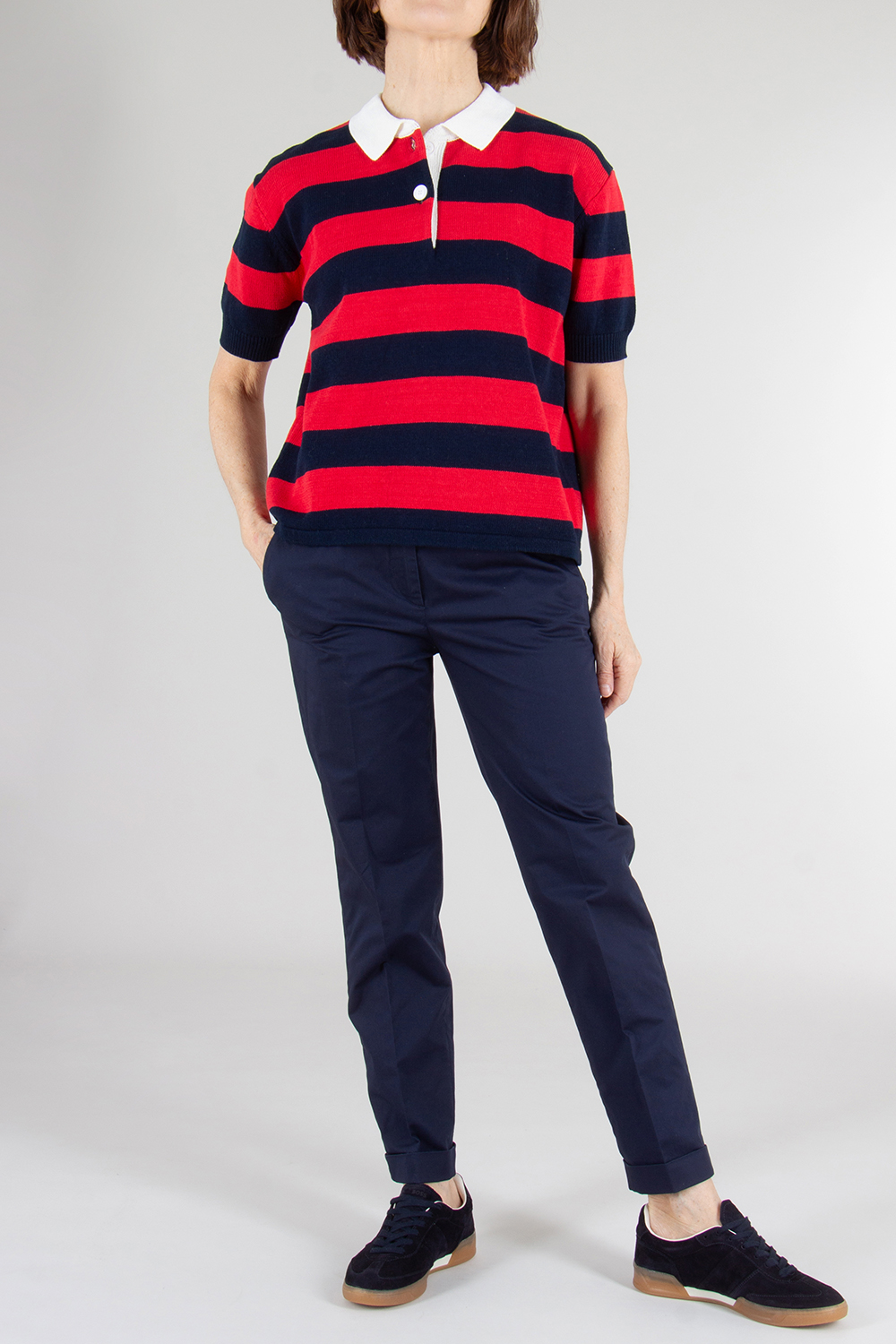 ASPESI
 Oversized Knitted Cotton Polo Shirt