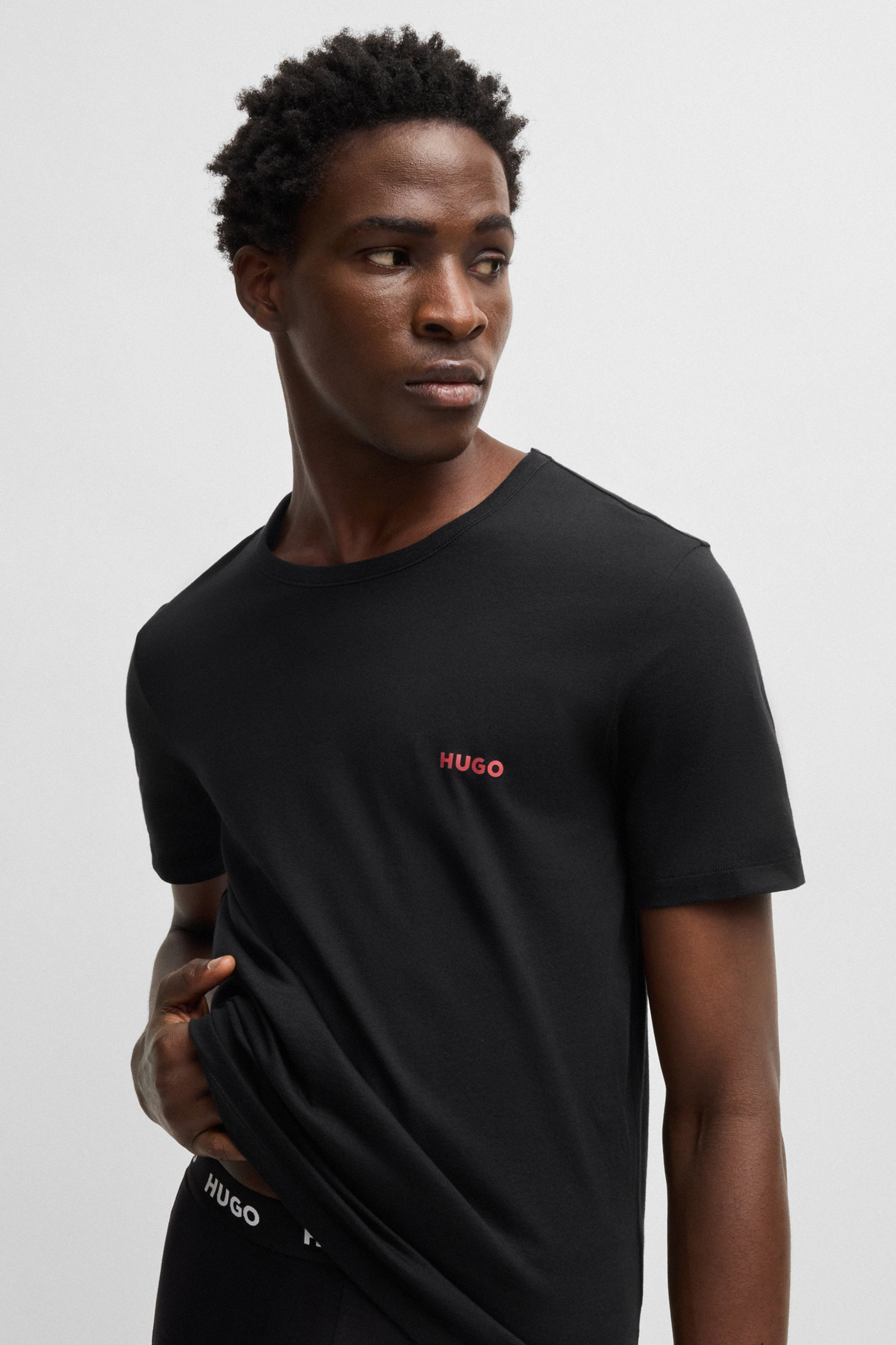 HUGO 3-Pack Regular Fit Cotton Jersey Crew-Neck T-Shirts Triplet T-shirt, Hals, Person, Ärmel, Hemd