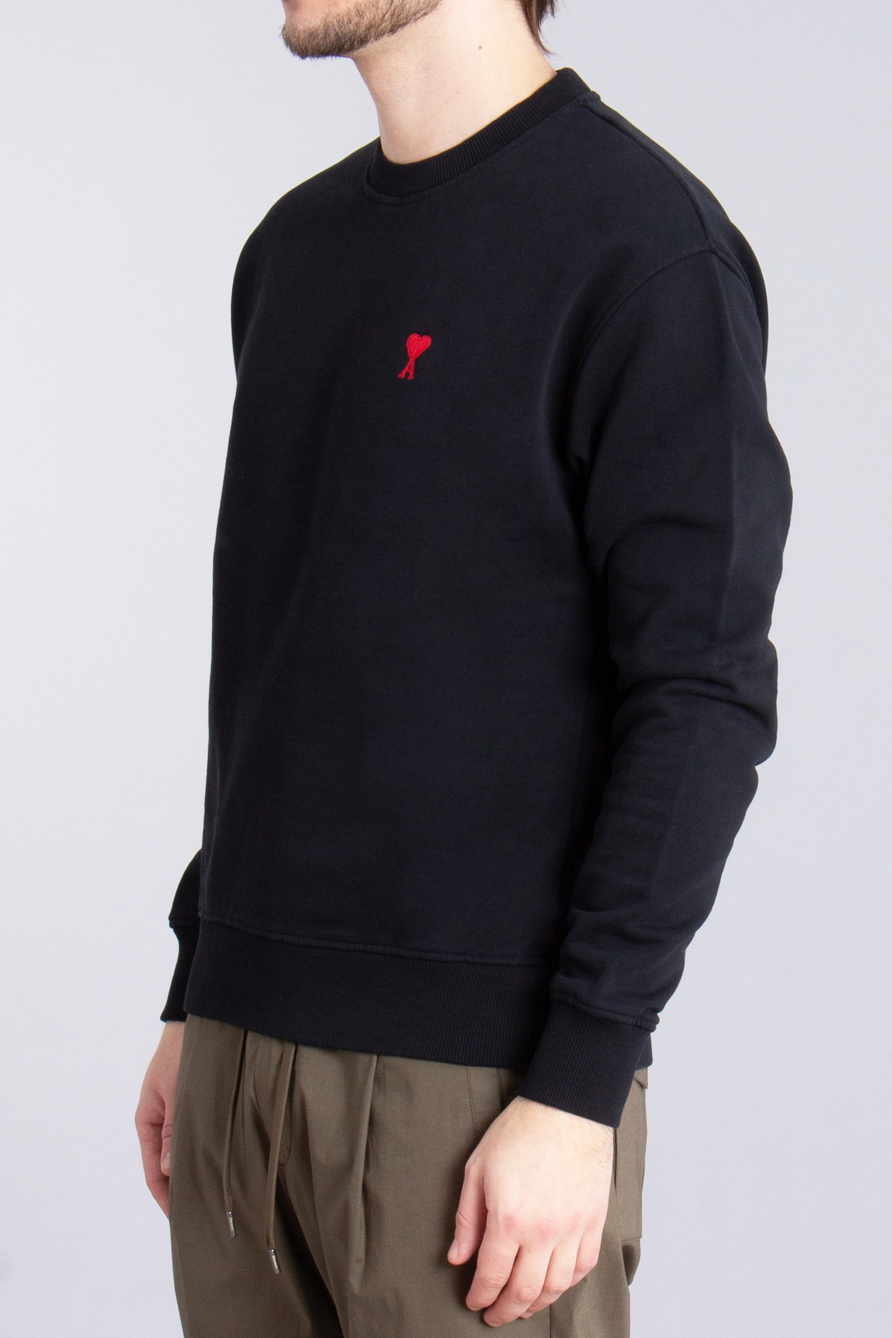 AMI PARIS Classic Fit Ami De Coeur Organic Cotton Fleece Sweatshirt AMI PARIS Classic Fit Ami De Coeur Organic Cotton Fleece Sweatshirt