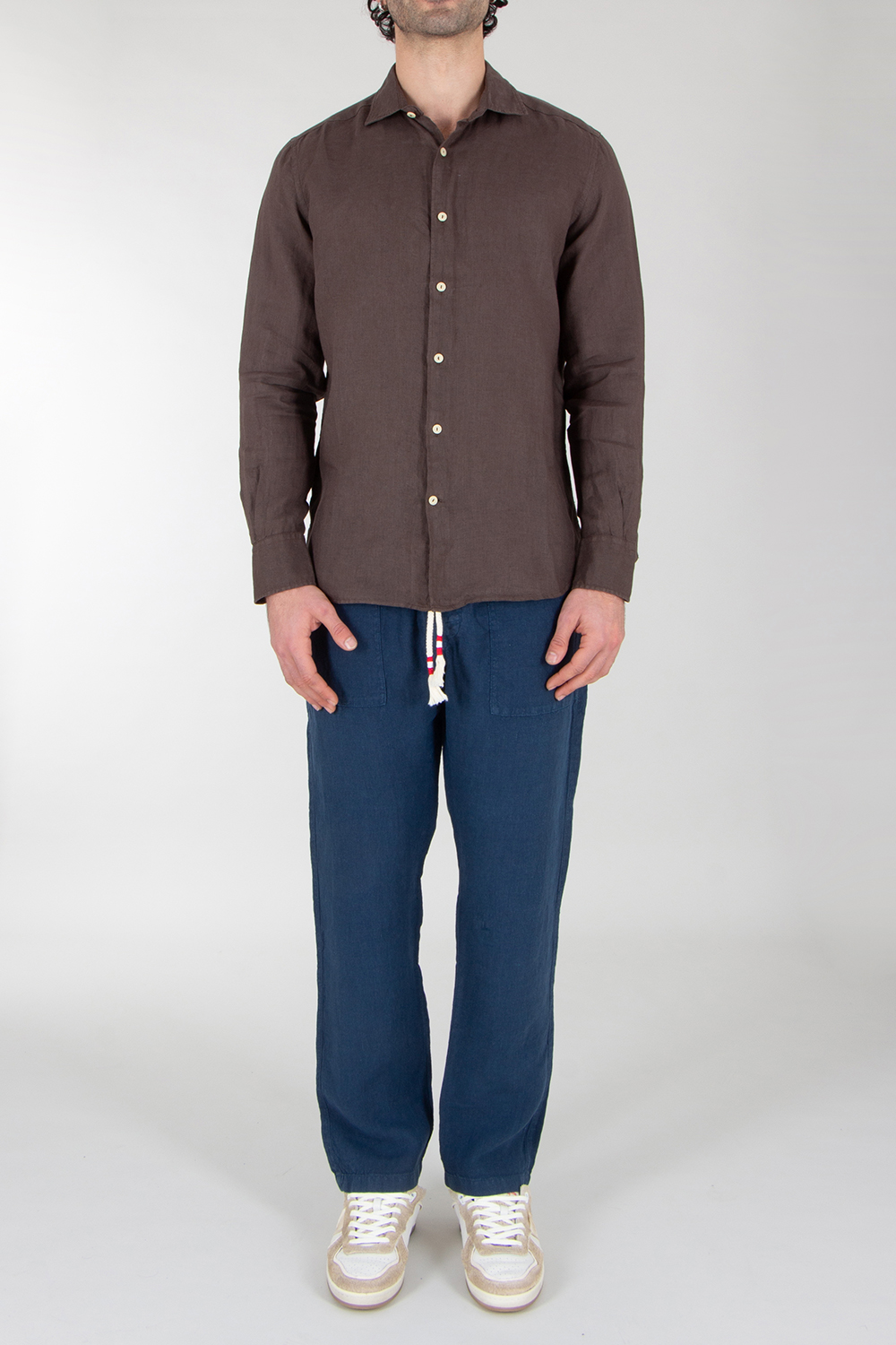 MC 2 SAINT BARTH Regular Fit Linen Shirt Pamplona