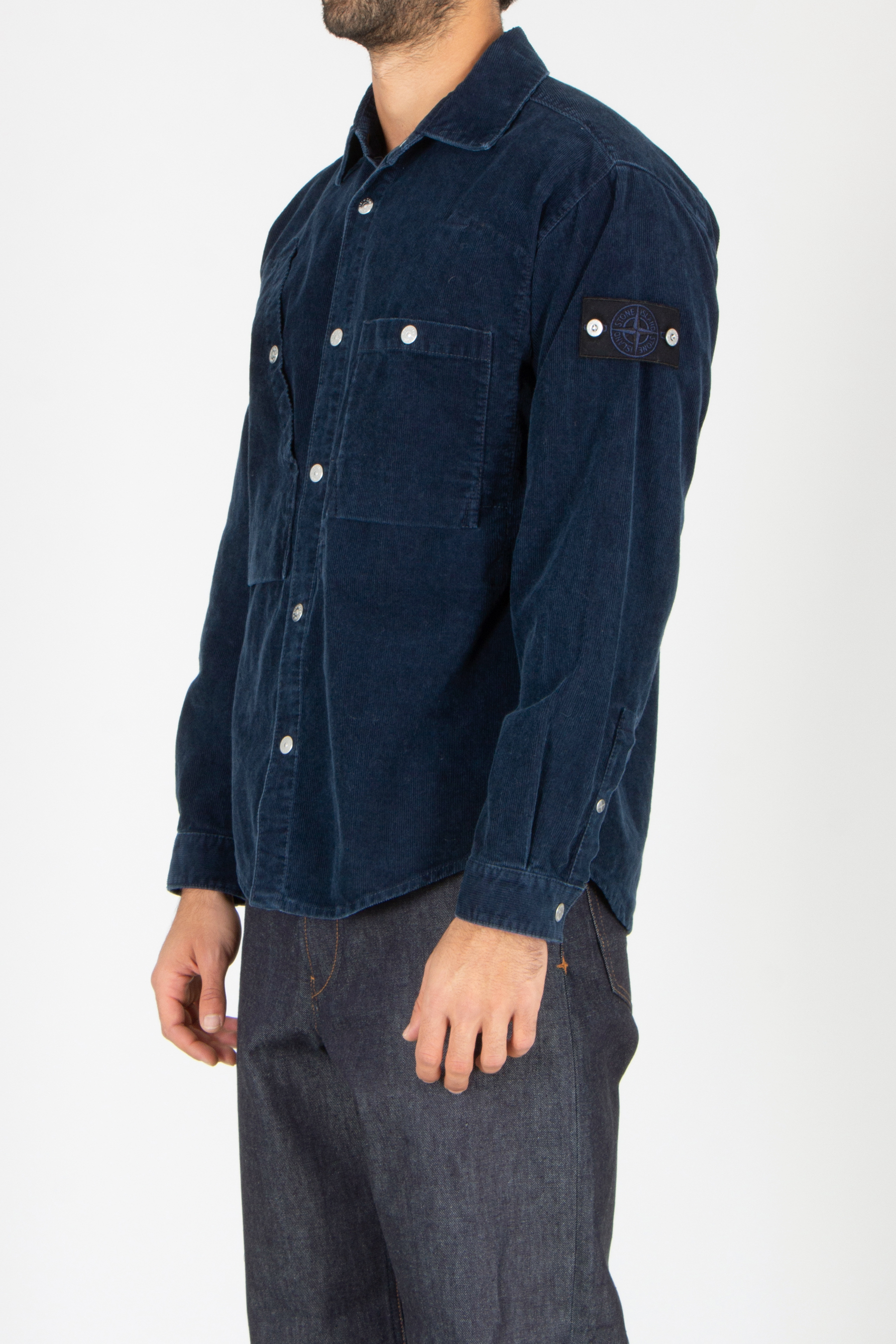STONE ISLAND Comfort Fit Rinsed Cotton Blend Micro Corduroy Overshirt Hosen, Jeans, Hemd, Langarm, Jacke