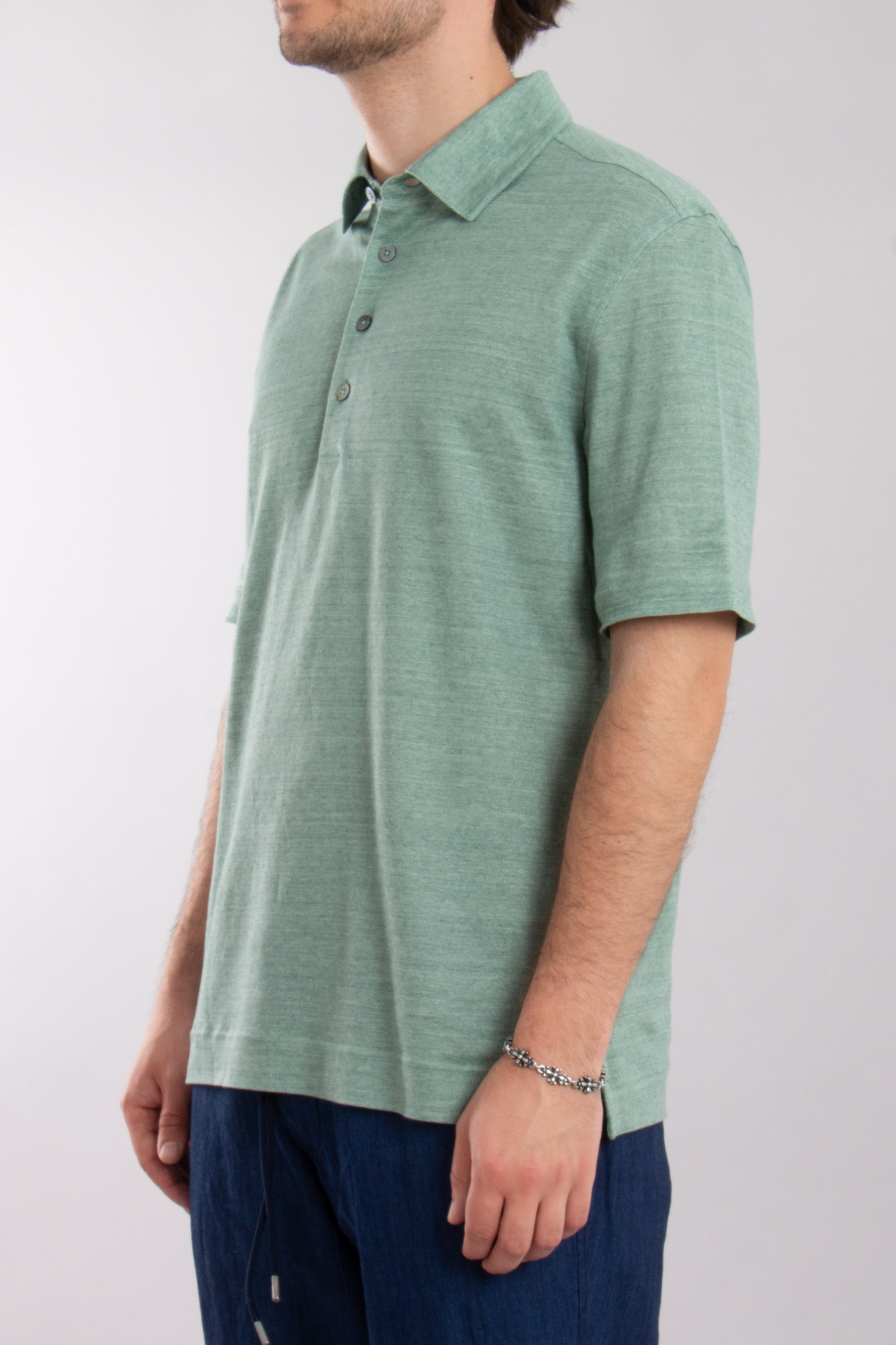ZEGNA Regular Fit Linen Polo Shirt ZEGNA Regular Fit Linen Polo Shirt