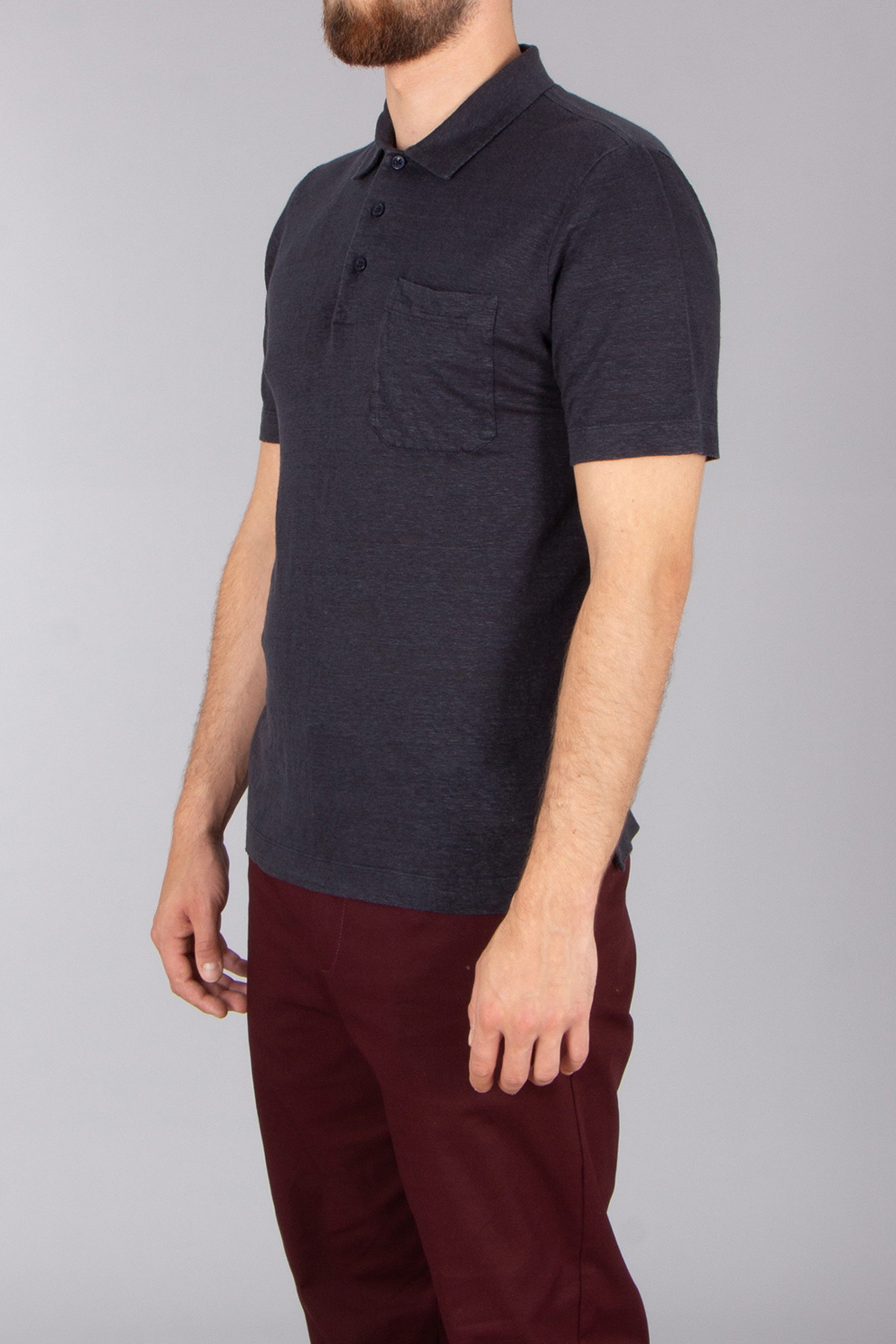 CANALI Regular Fit Linen Polo Shirt CANALI Regular Fit Linen Polo Shirt