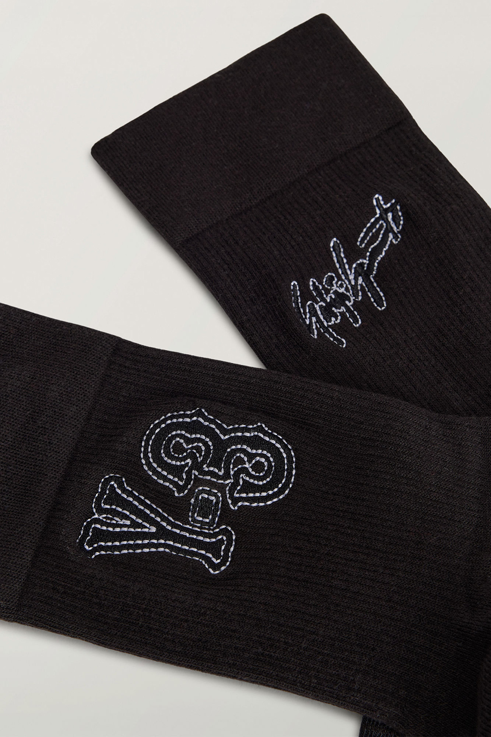 Y-3 Graphic Cotton Blend Crew Socks