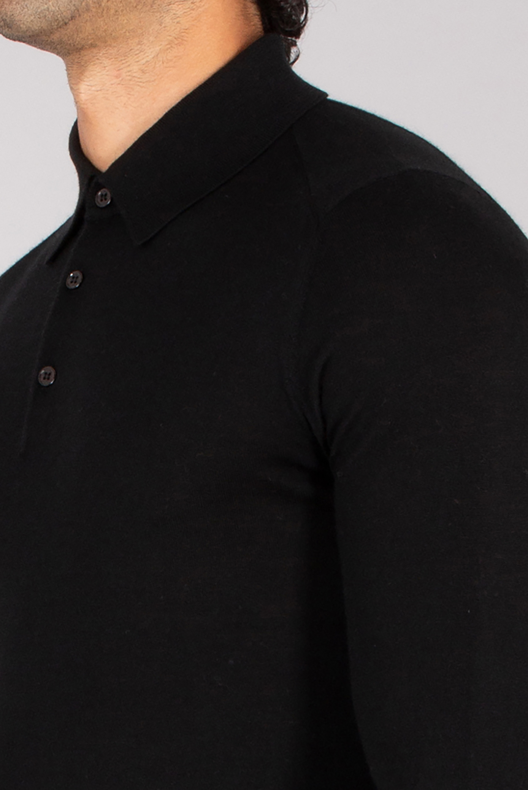 MIENTUS BERLIN Regular Fit Extra Fine Wool-Silk-Cashmere Blend Long-Sleeve Knit Polo Langarm, Ärmel, Hemd, Mann, Person