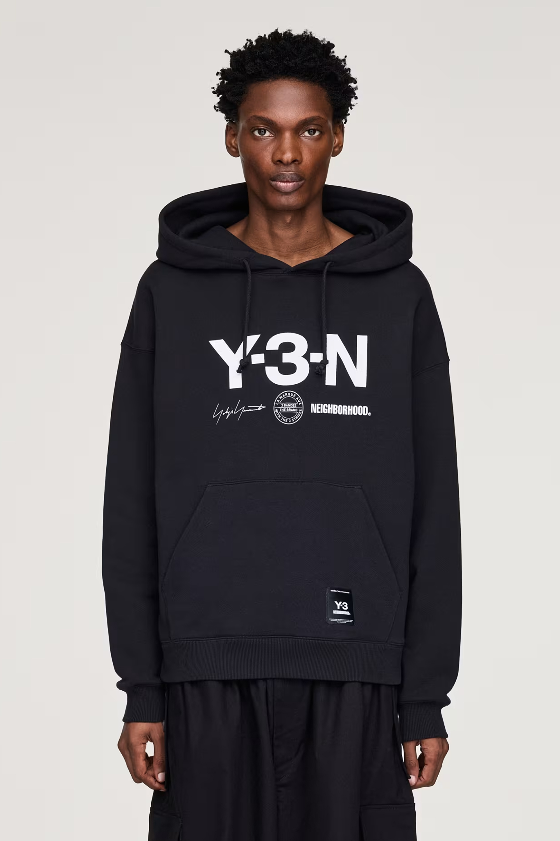 Y-3 x NEIGHBORHOOD Loose Fit Cotton Flatknit Logo Hoodie Strickwaren, Pullover, Sweatshirt, Kapuzenpulli, Kapuze