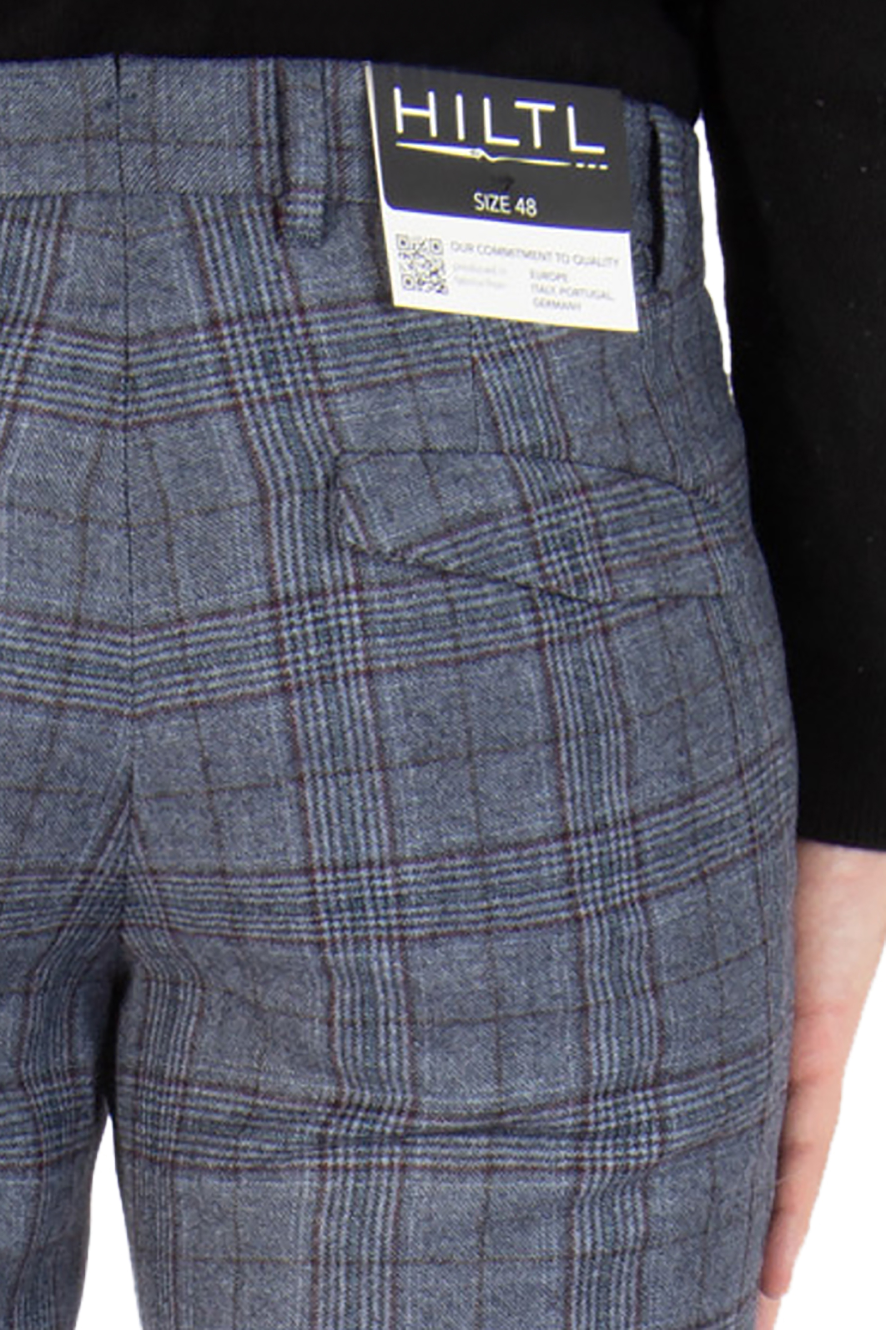 HILTL Checked Virgin Wool Flannel Pants Terzo