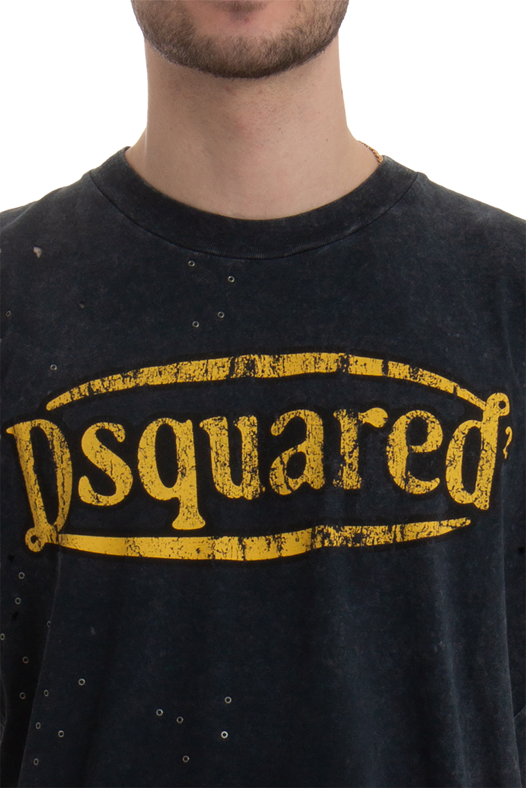 DSQUARED2 Printed Iron Fit Cotton T-Shirt DSQUARED2 Printed Iron Fit Cotton T-Shirt