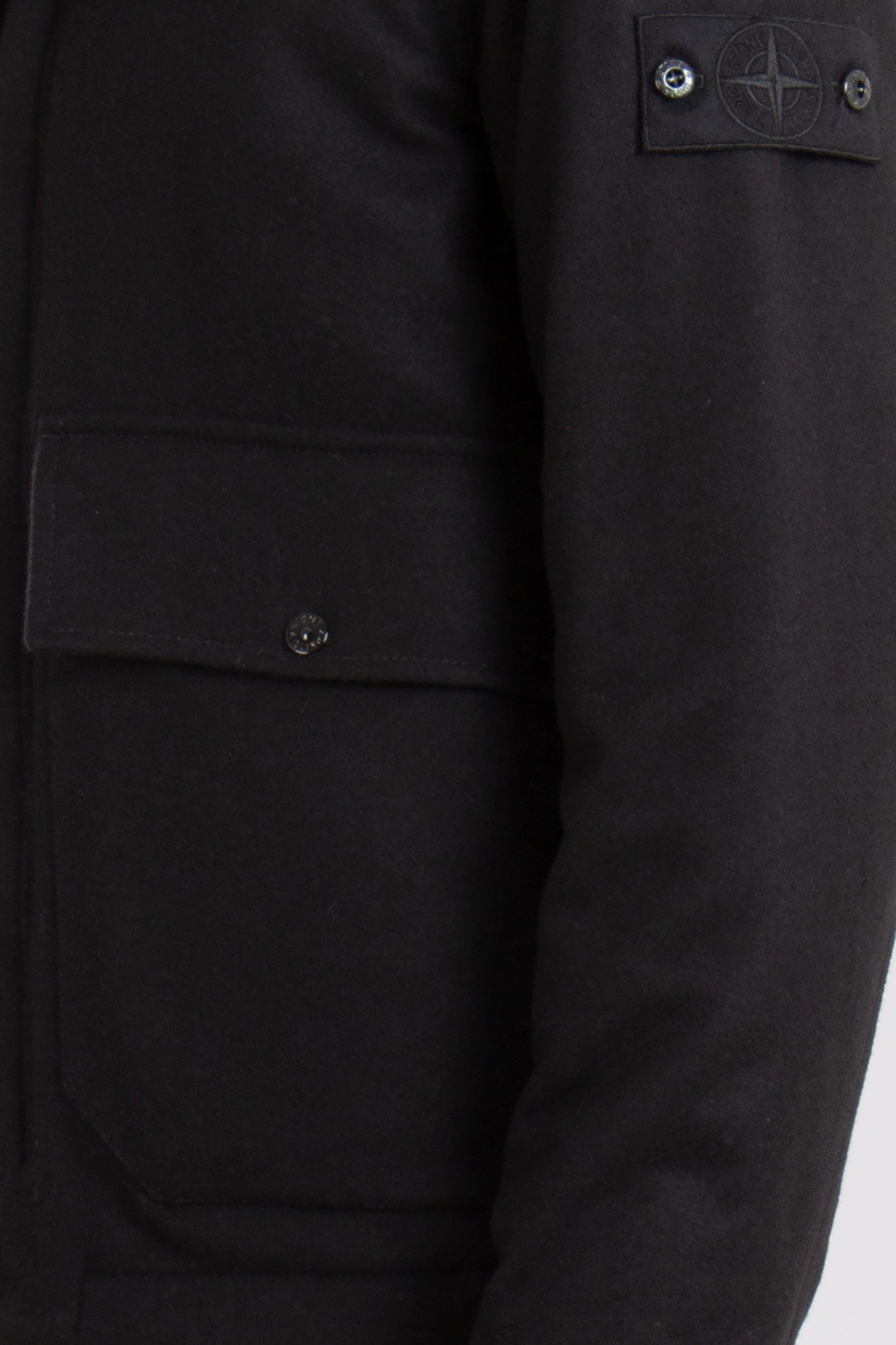 STONE ISLAND Ghost Piece Padded Carded Wool-Nylon Flannel Jacket STONE ISLAND Ghost Piece Padded Carded Wool-Nylon Flannel Jacket