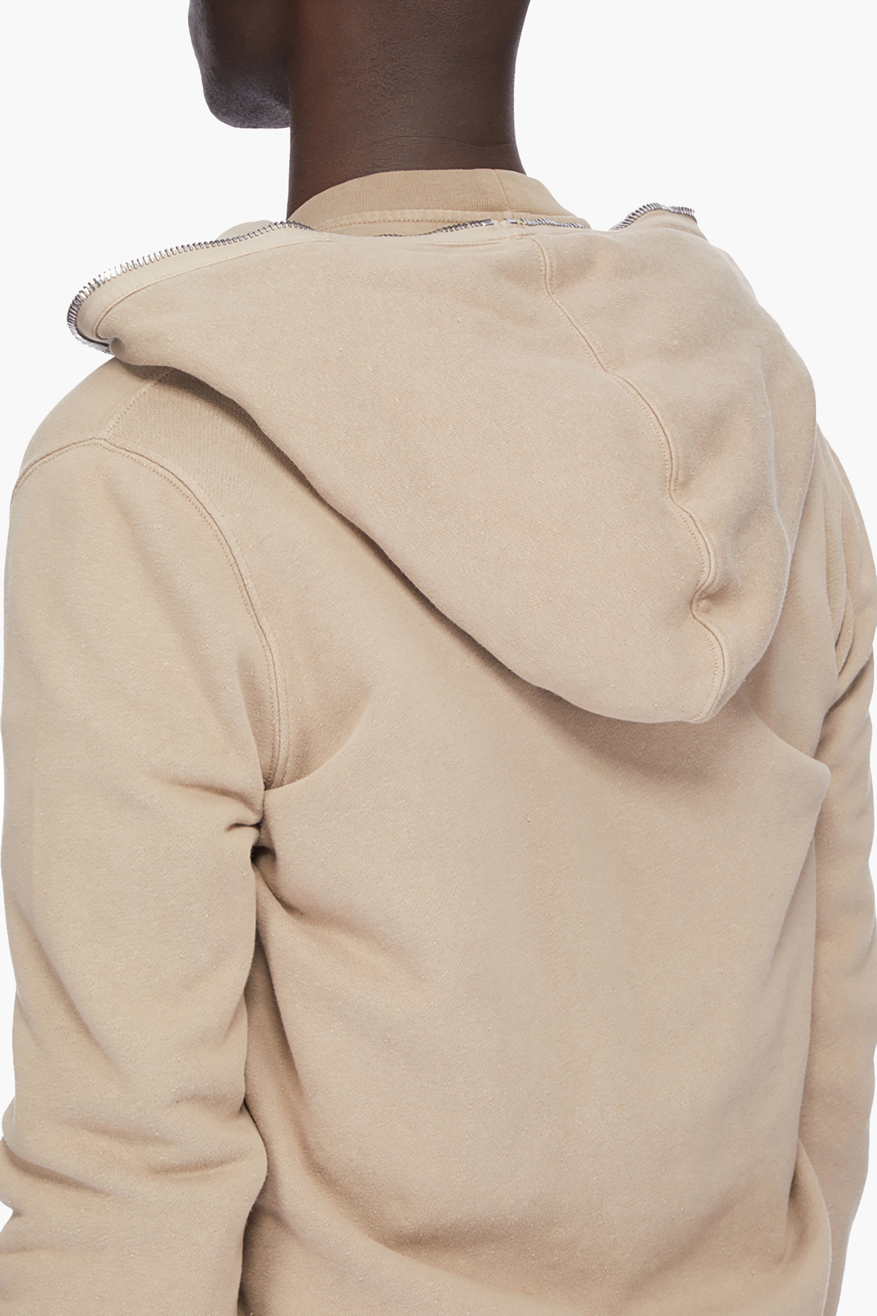 RICK OWENS DRKSHDW Large Fit Brushed Organic Cotton French Terry Gimp Zip-Up Hoodie Strickwaren, Pullover, Sweatshirt, Kapuzenpulli, Person