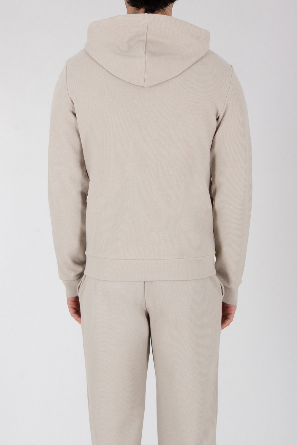 EMPORIO ARMANI Regular Fit Cotton Blend Stretch Jersey Loungewear Zip-Up Hoodie