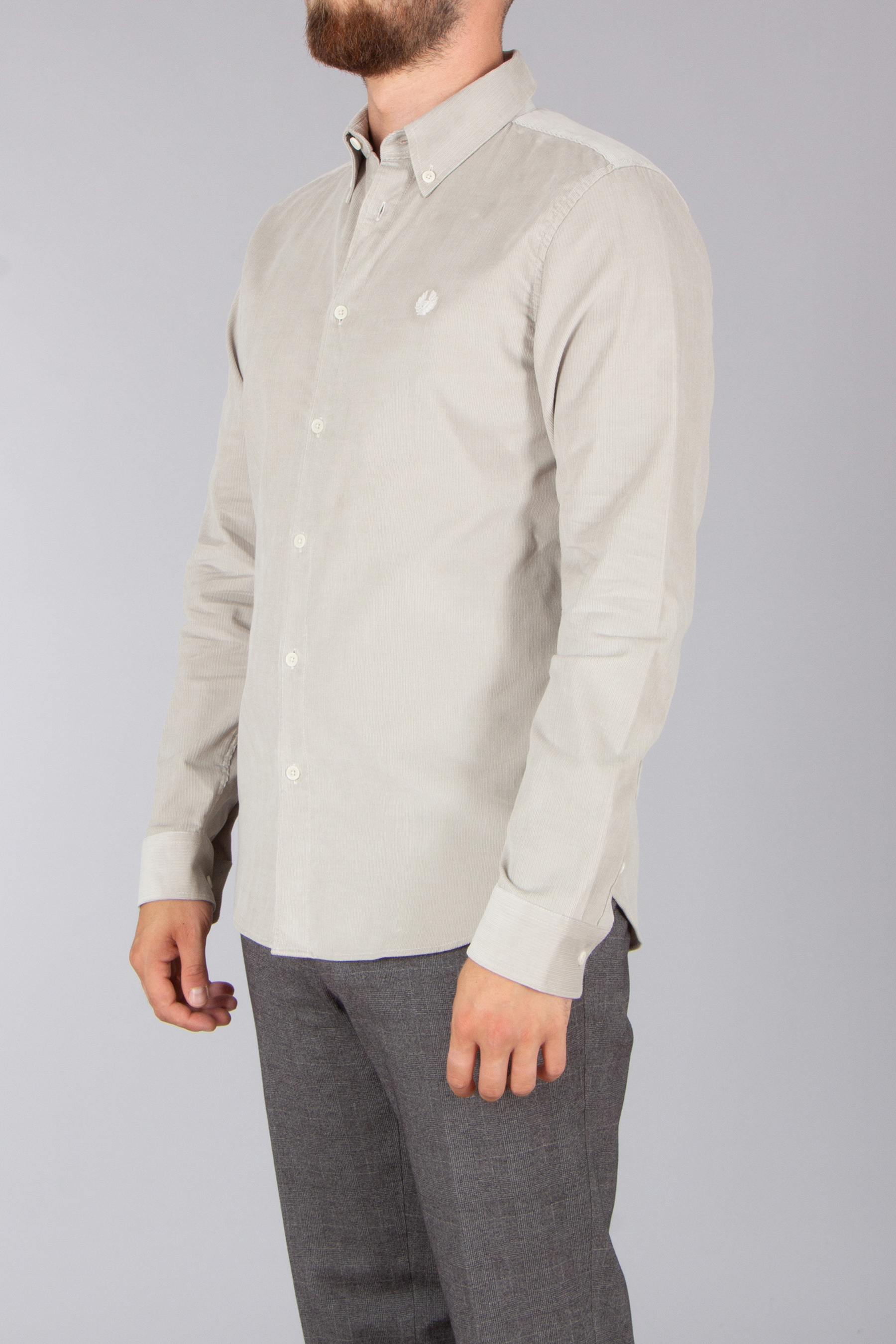 BELSTAFF Slim Fit Cotton Corduroy Button-Down Street Shirt Bekleidung, Hemd, Kleid, Hemd, Langarm, Ärmel