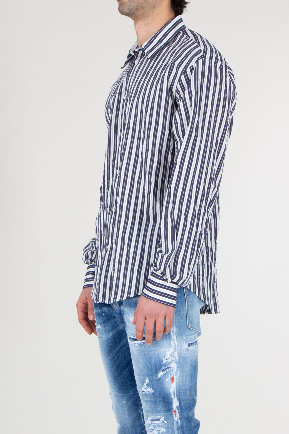DSQUARED2 Oversized Crinkled Striped Shirt