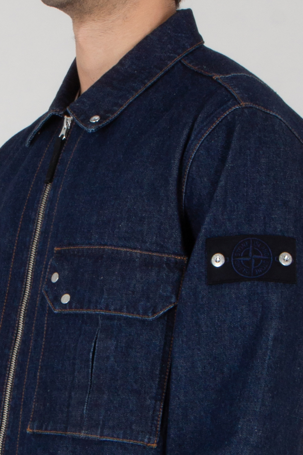 STONE ISLAND Regular Fit Rinsed Organic Cotton Denim Jacket