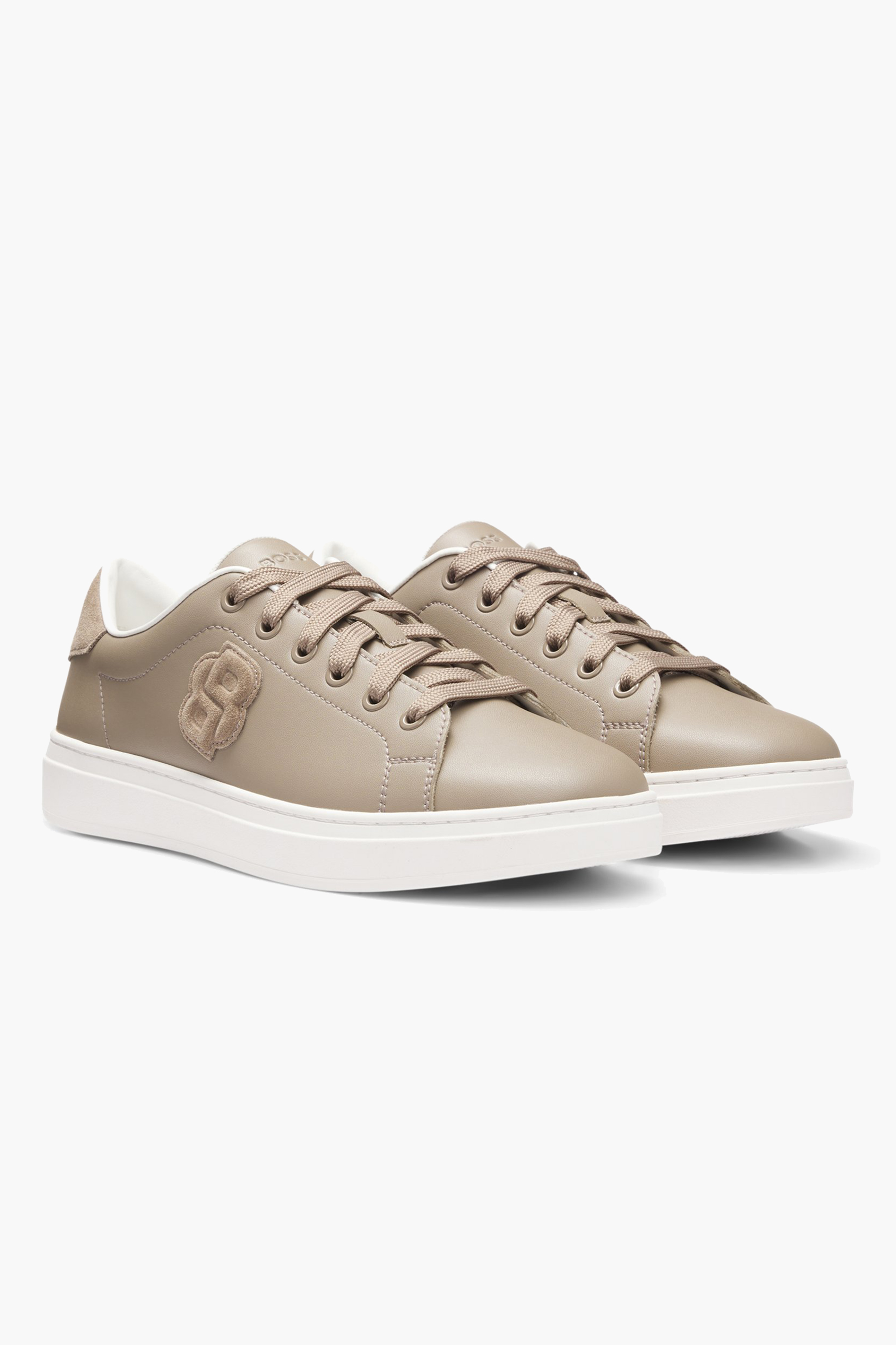 BOSS Double B Leather Sneakers Kieran Bekleidung, Schuhwerk, Schuh, Sneaker