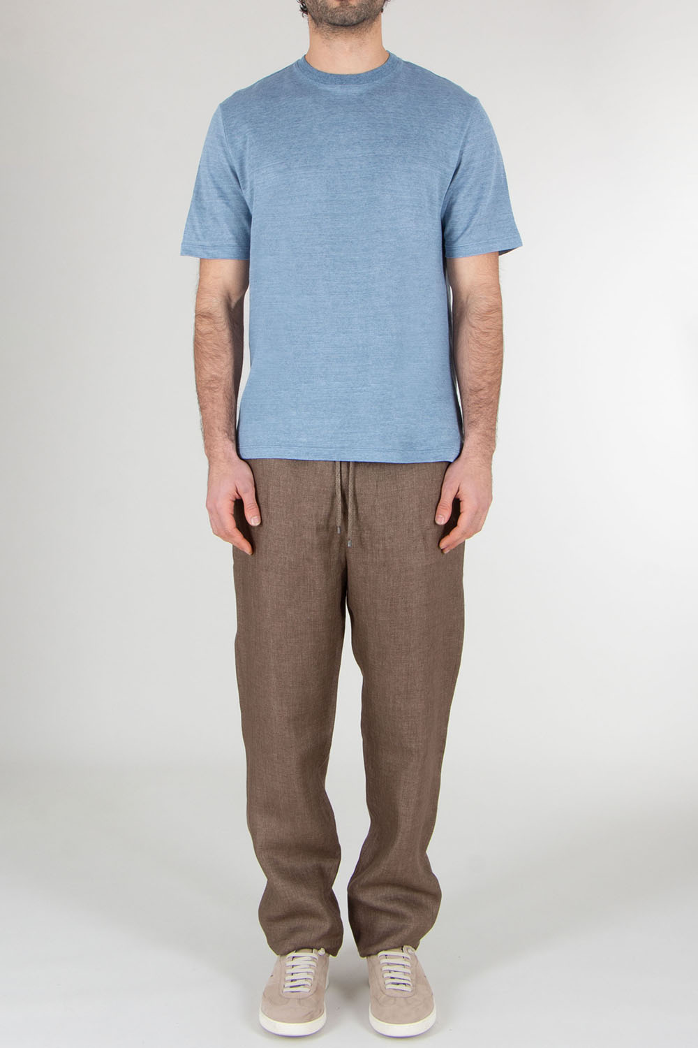 AGNONA Regular Fit Embroidered Linen Jersey T-Shirt