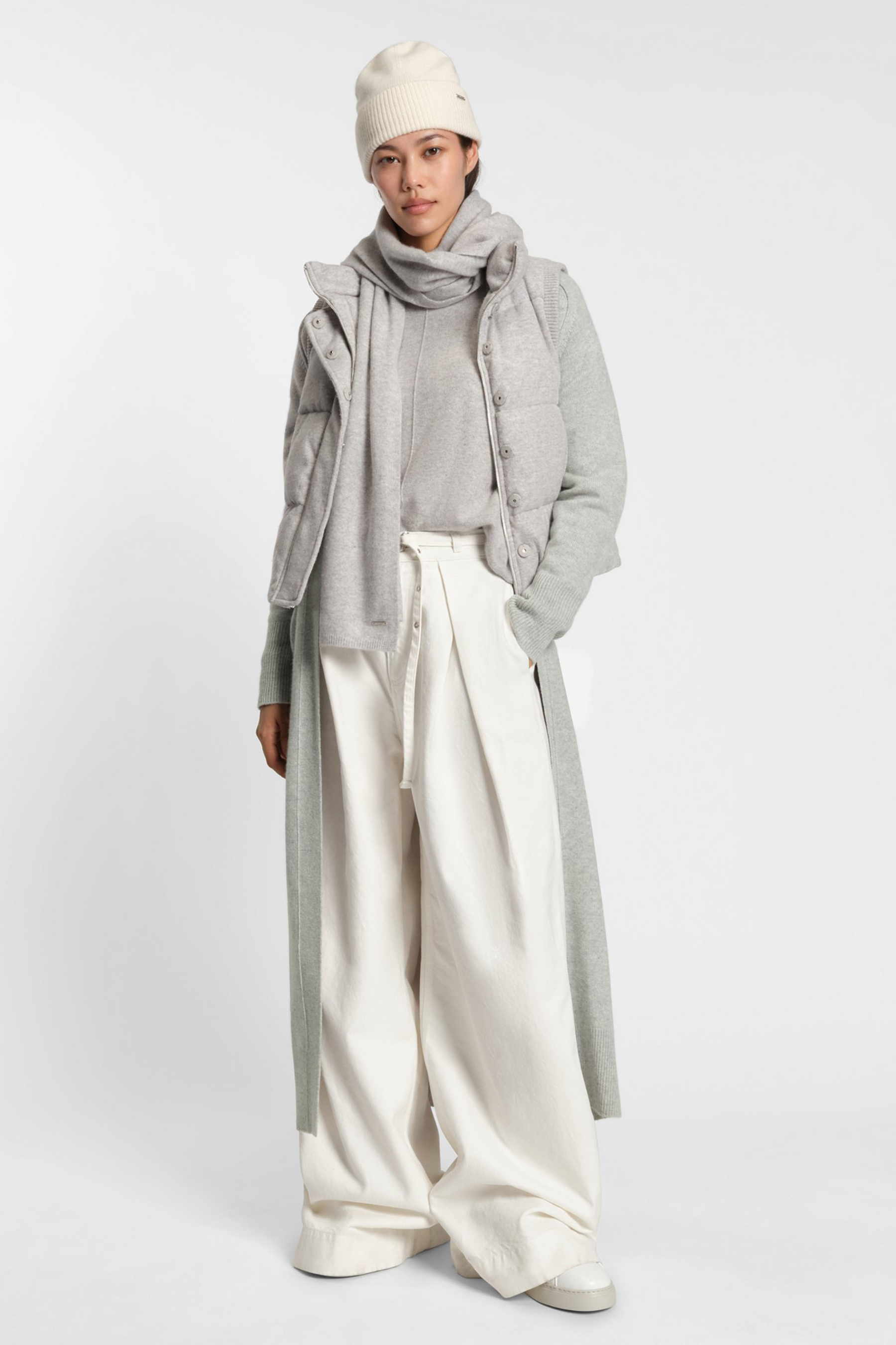 BOSS Relaxed Fit Longline Virgin Wool-Cashmere Blend Cardigan Ferdianna Bekleidung, Mantel, Strickwaren, Pullover