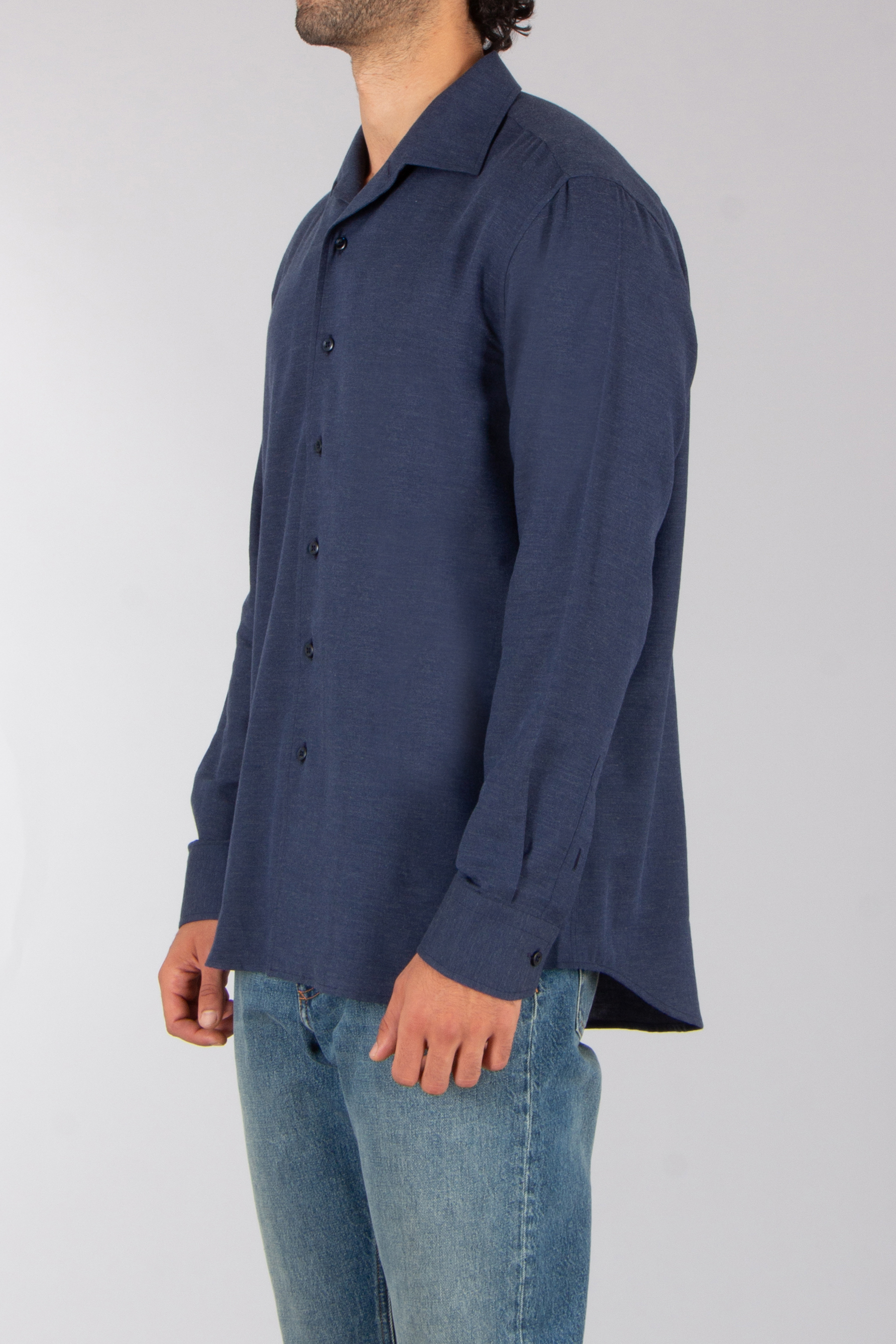 BRIONI Regular Fit Cotton-Cashmere Blend Shirt Langarm, Ärmel, Hosen, Hemd, Mantel