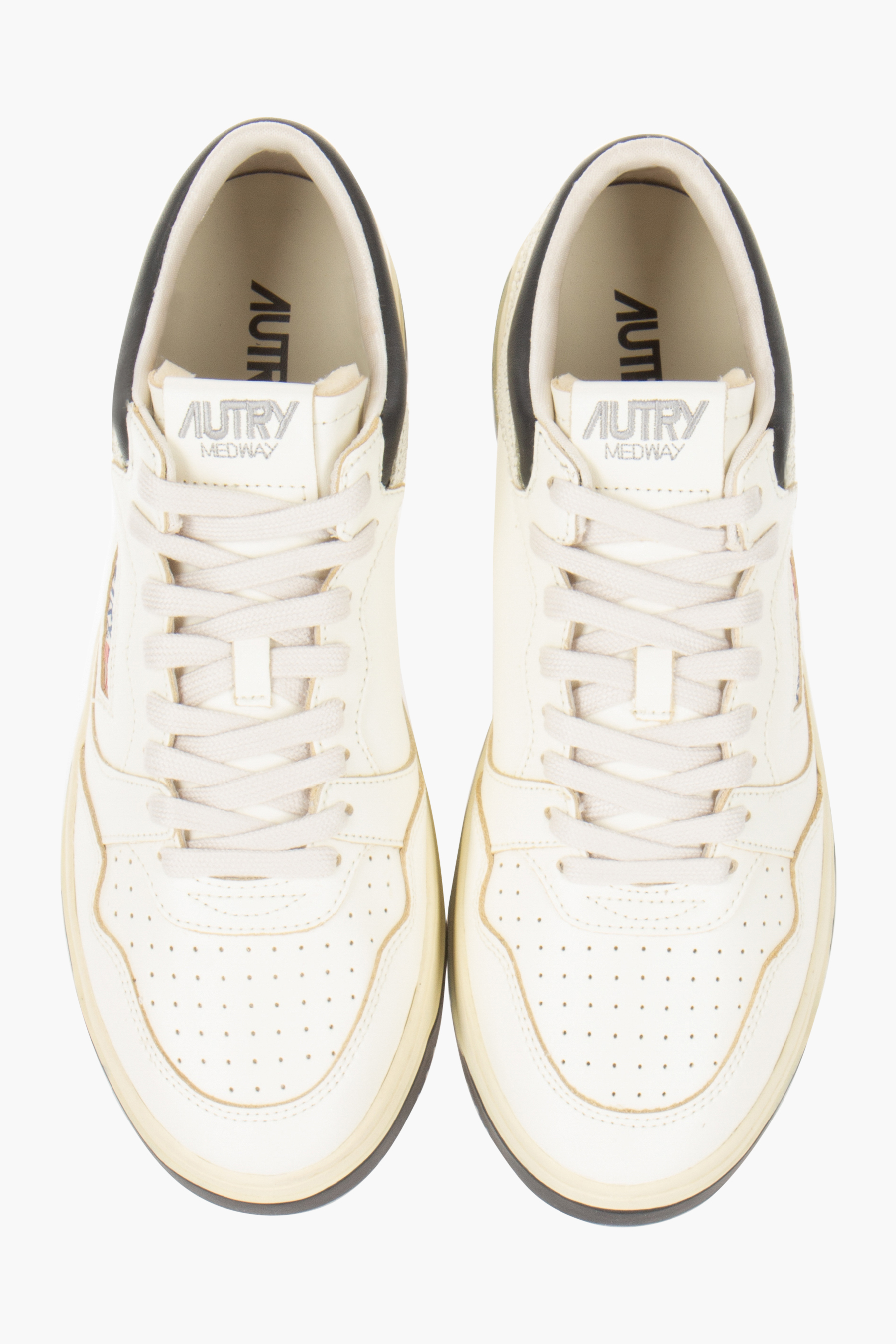 AUTRY Leather & Crackle Leather Sneakers Med-Way Mid Bekleidung, Schuhwerk, Schuh, Sneaker