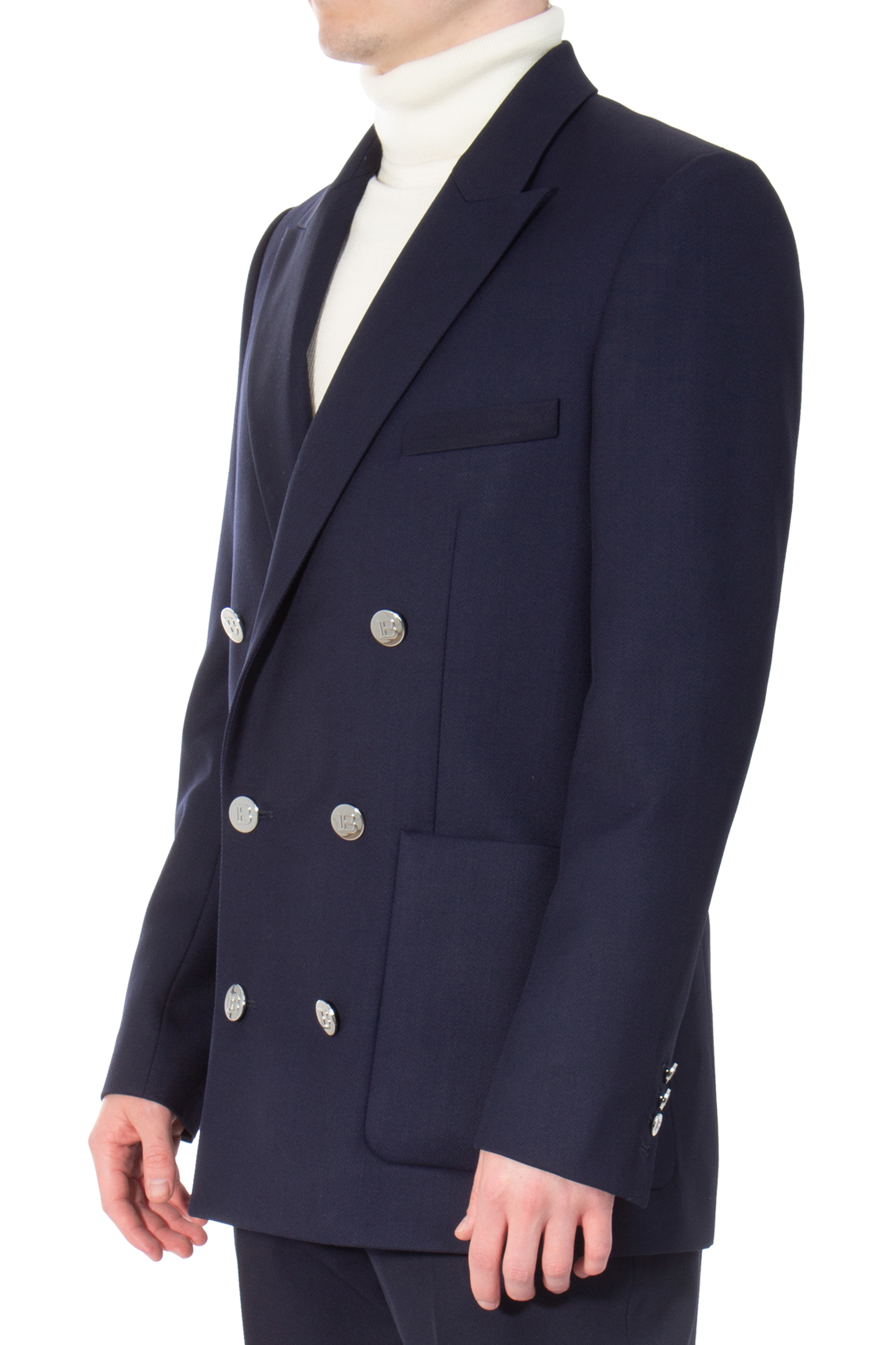BALMAIN Double Breasted Virgin Wool Blazer