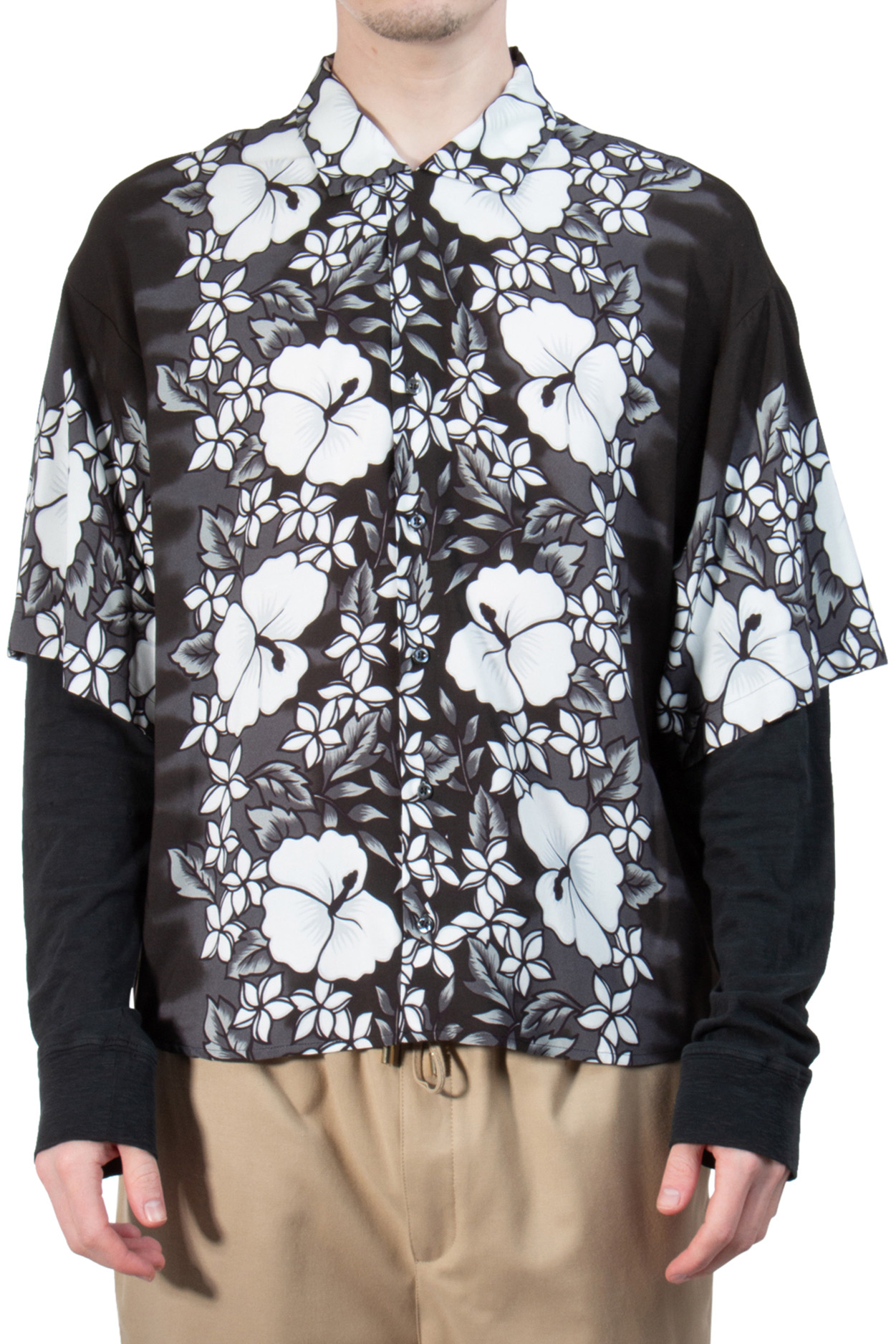 DSQUARED2 Layered Printed Bowling Drop Shirt