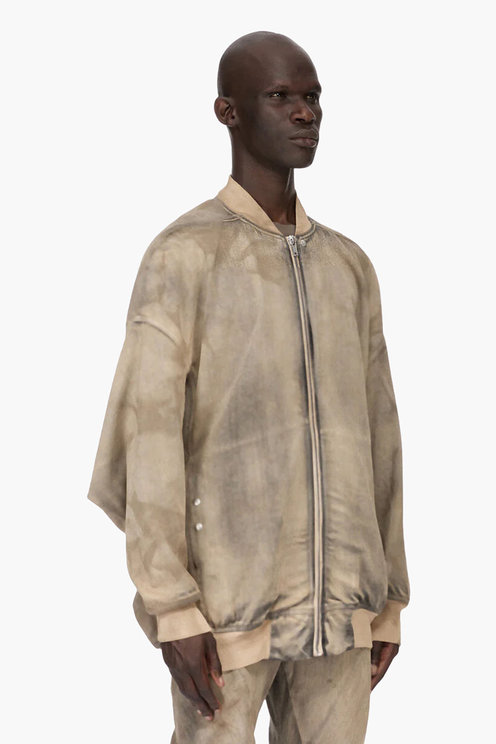 RICK OWENS DRKSHDW Oversized Fit Washed Cotton Denim Jumbo Flight Jacket