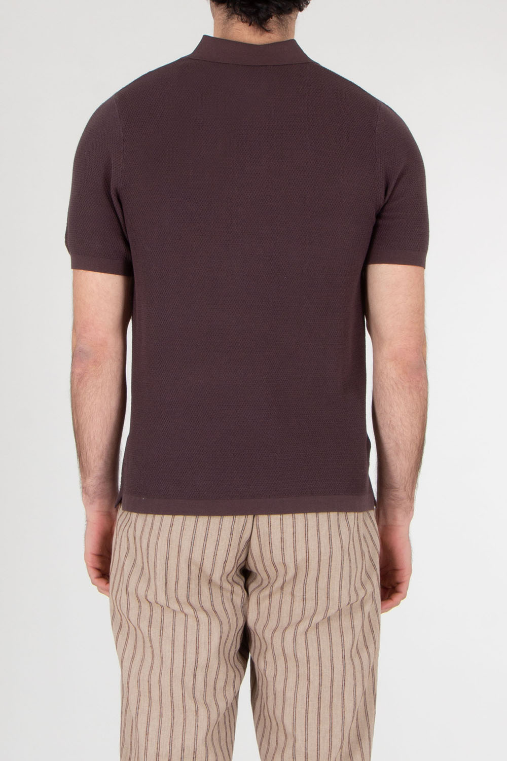 MC 2 SAINT BARTH Knitted Mesh Cotton Polo Shirt